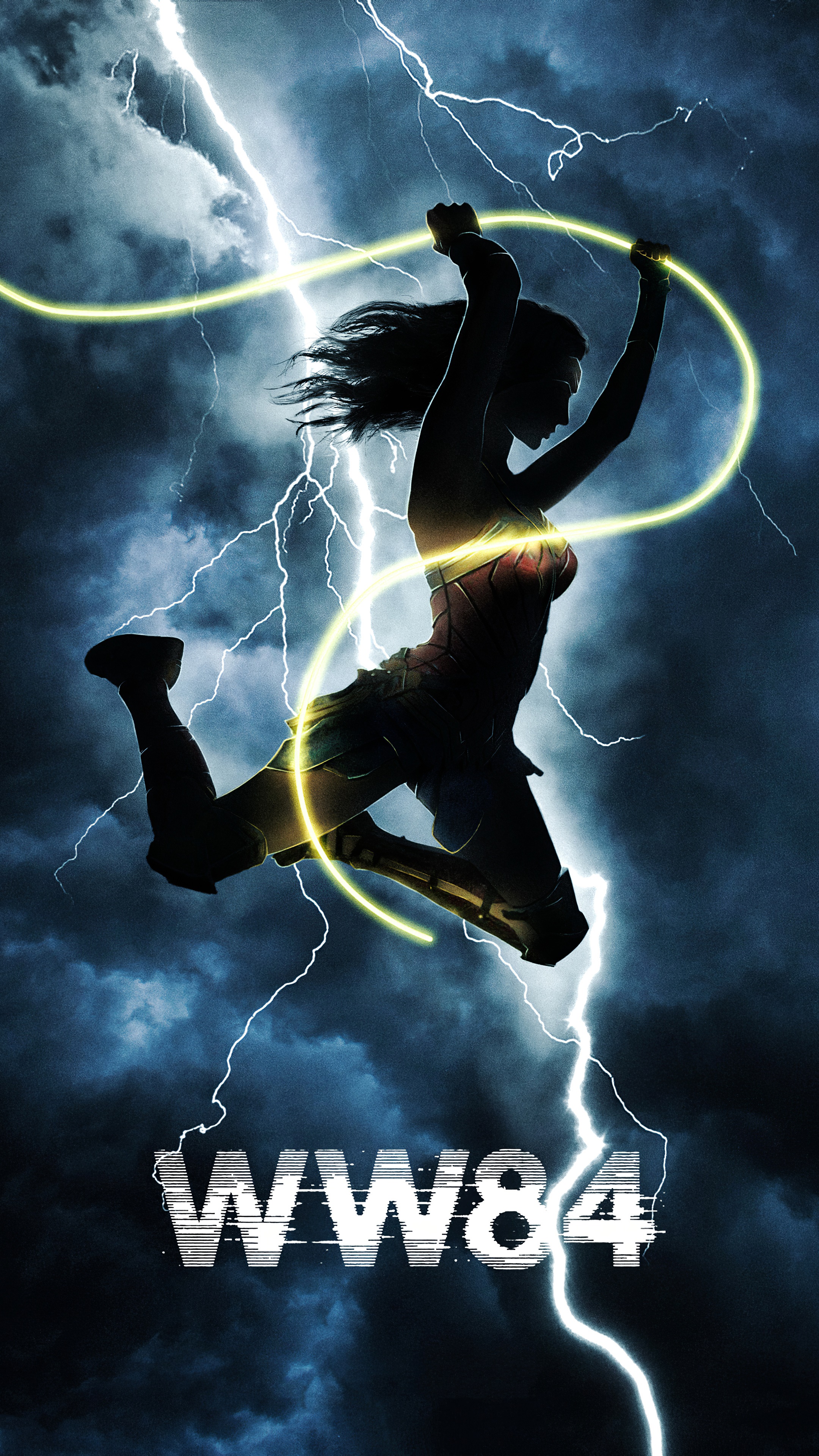 Wonder Woman 1984 movie poster with lightning HD Phone Wallpaper