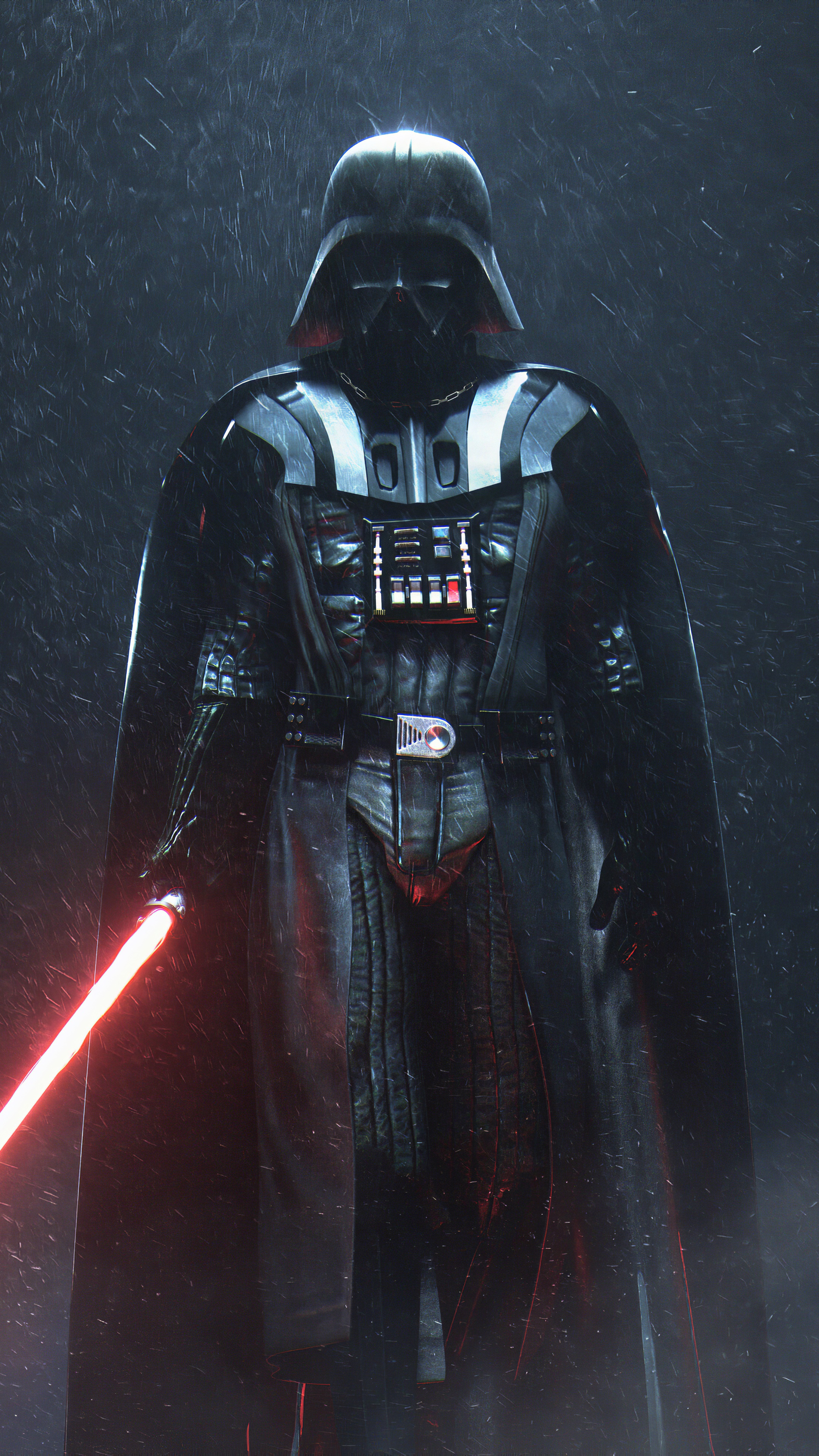 Darth Vader from Star Wars holding a lightsaber HD Phone Wallpaper