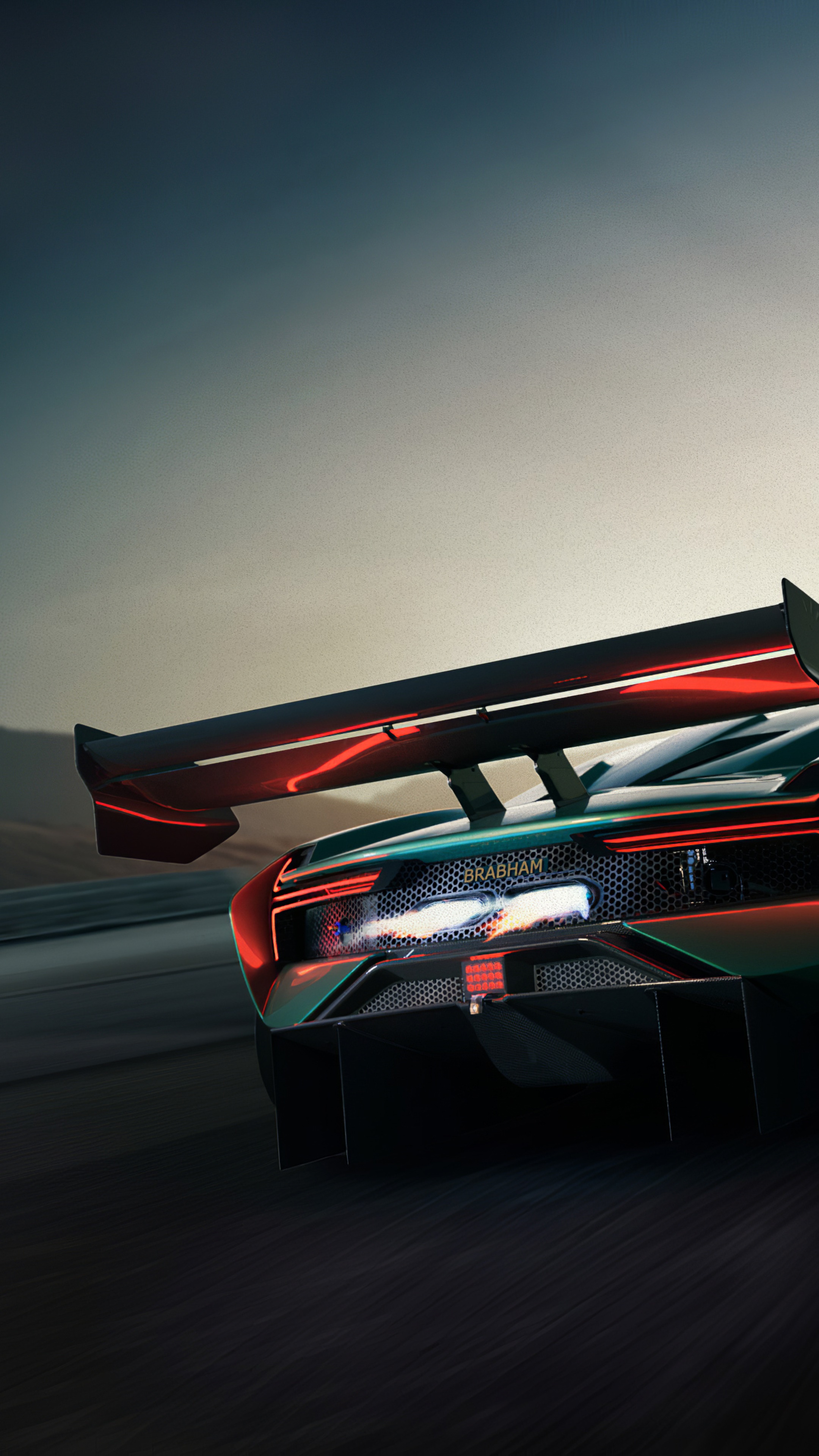 Brabham rear wing and taillights 4K HD Phone Wallpaper
