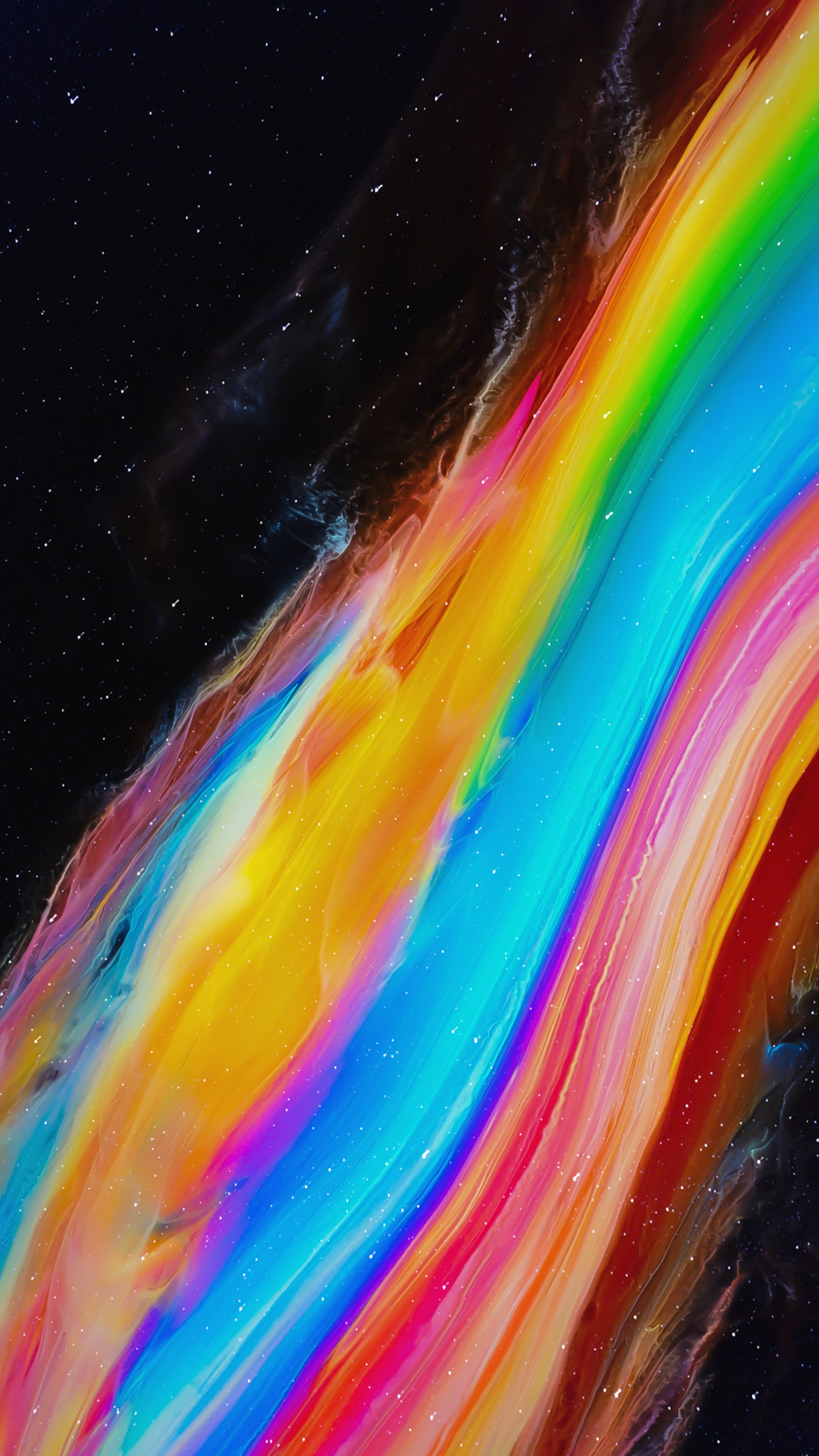 Abstract rainbow and starry background digital art 4K HD Phone Wallpaper