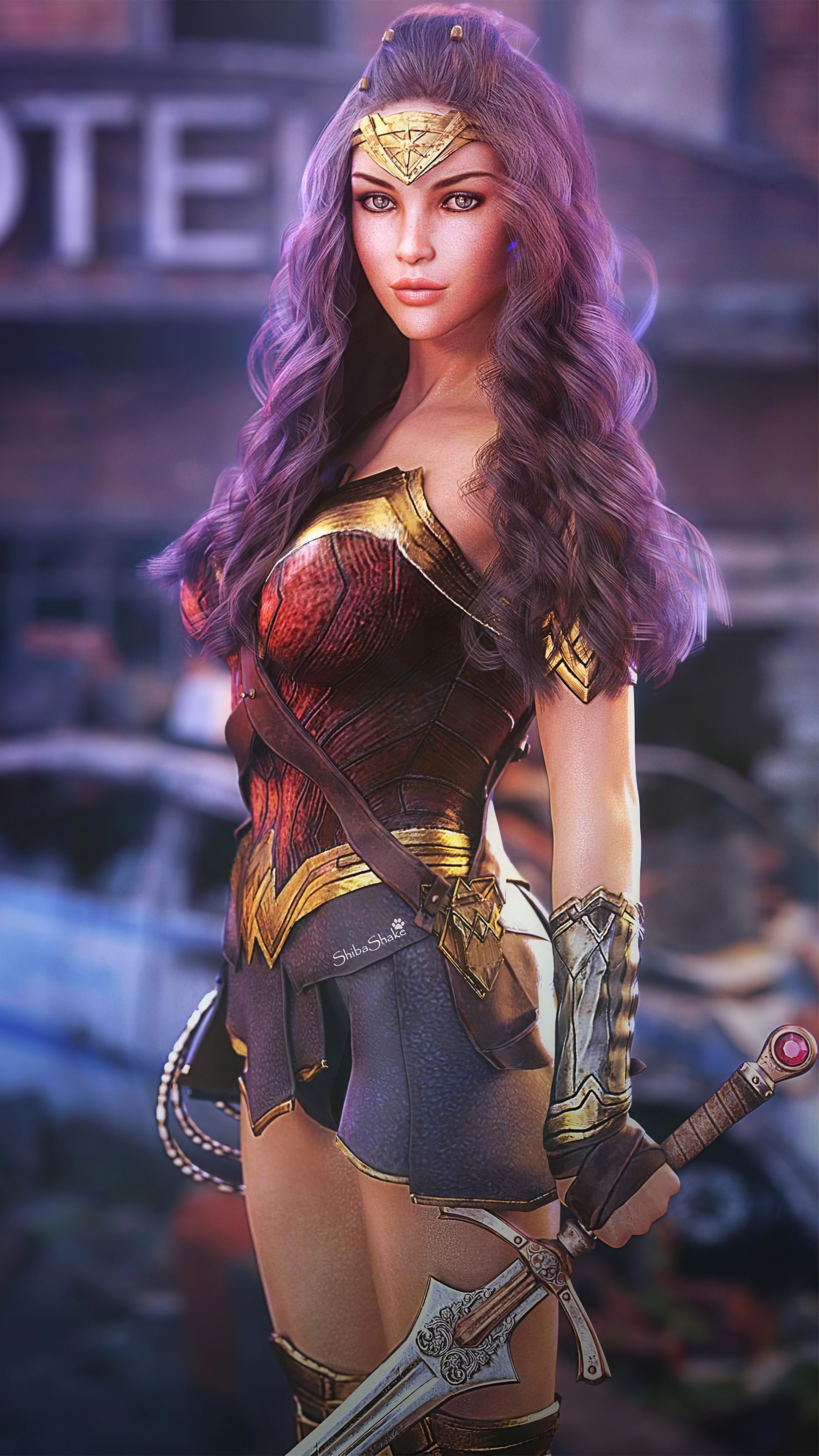 Wonder Woman artwork by artist HD Phone Wallpaper