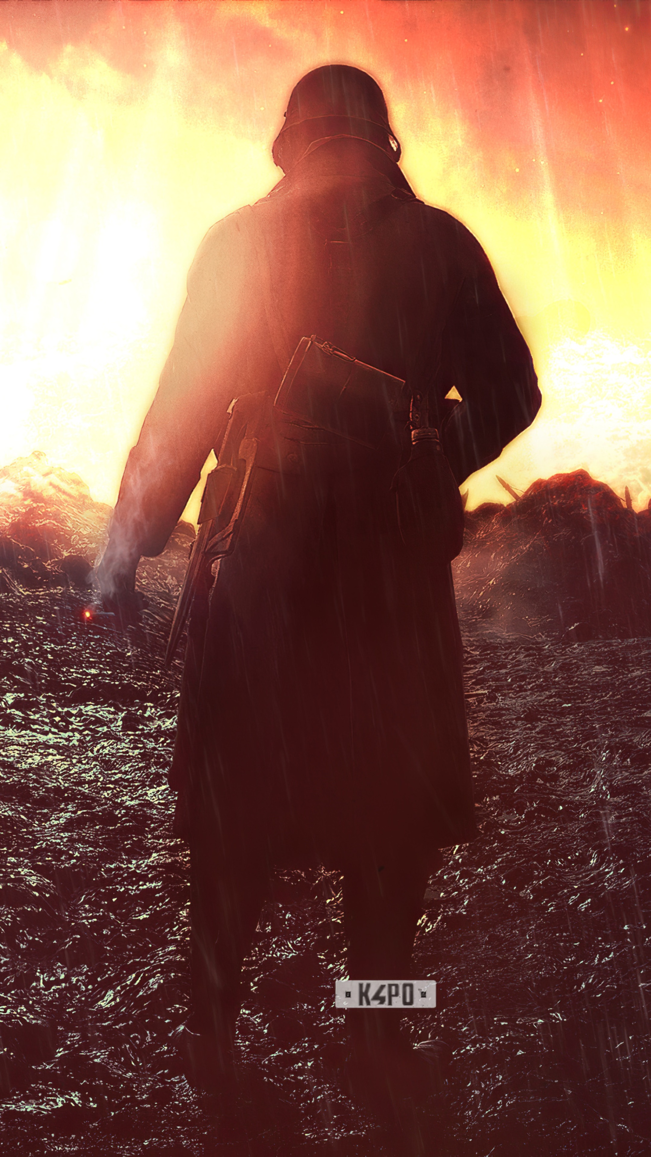Soldier walking through battlefield in Battlefield 1 4K HD Phone Wallpaper