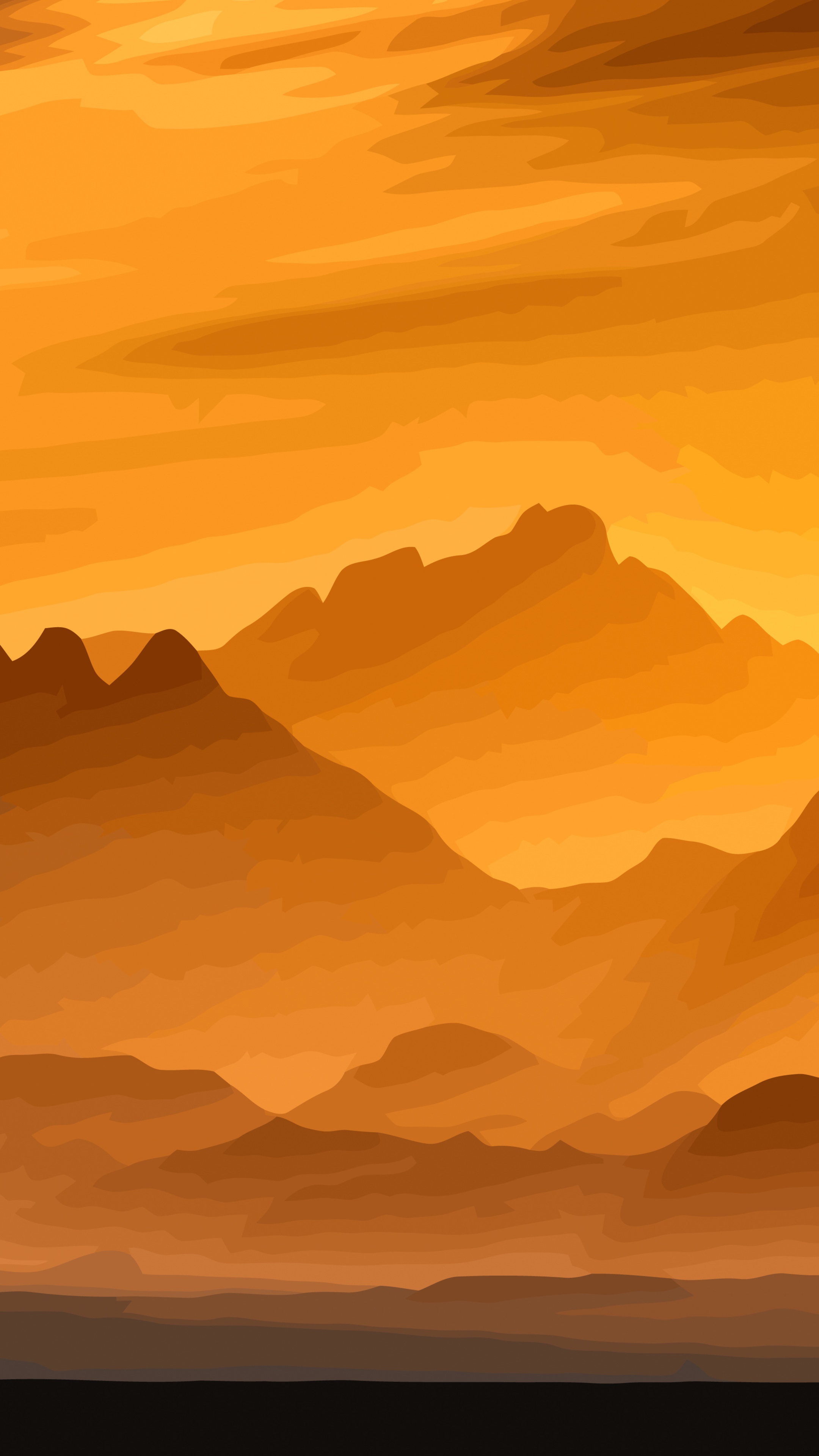 Minimalist mountain landscape artwork 4K HD Phone Wallpaper