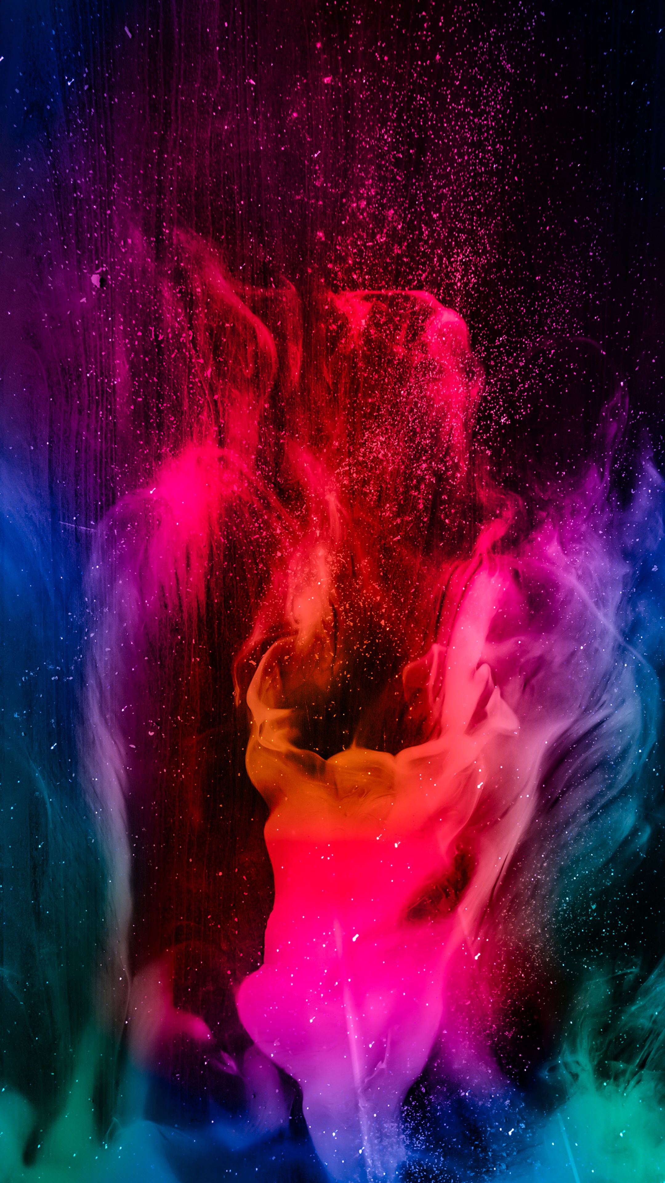Abstract colorful ink and powder explosion 4K HD Phone Wallpaper