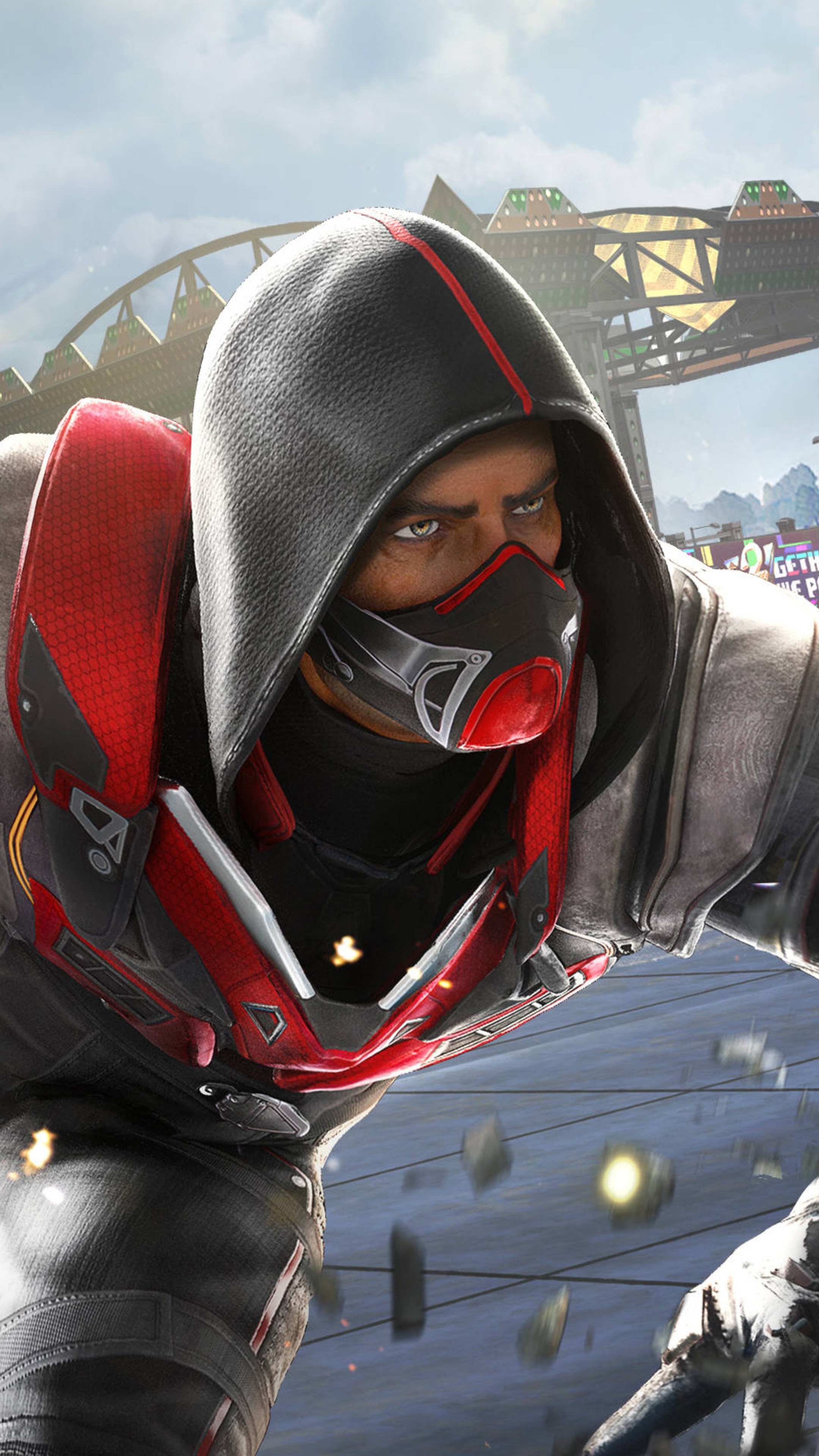 Character from PUBG wearing a hood and mask HD Phone Wallpaper