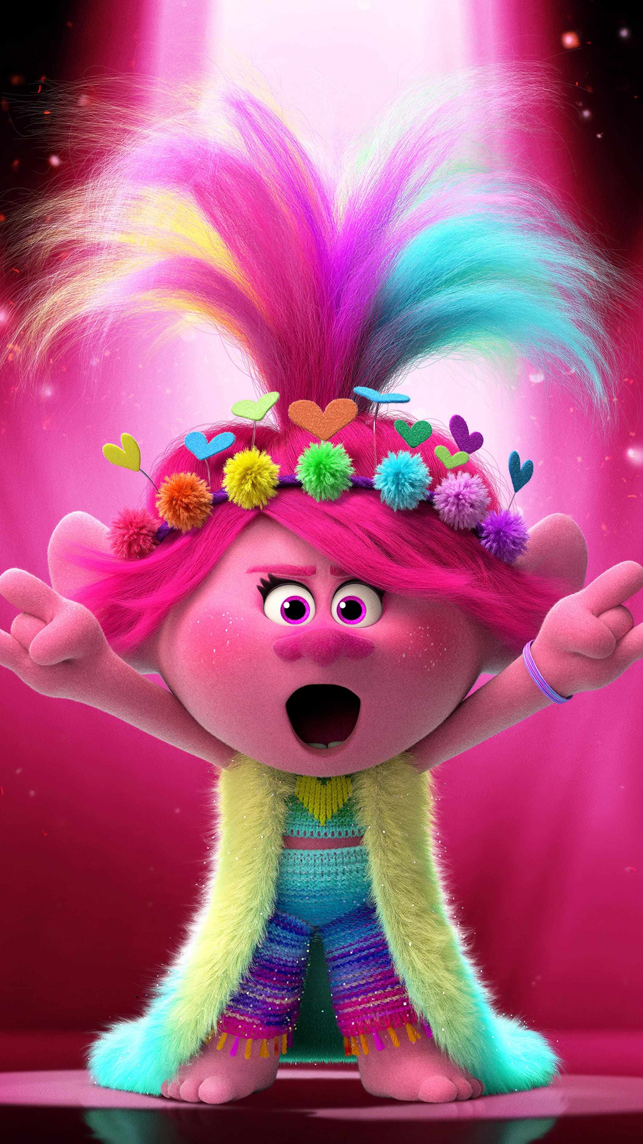 Poppy from Trolls World Tour 4K HD Phone Wallpaper