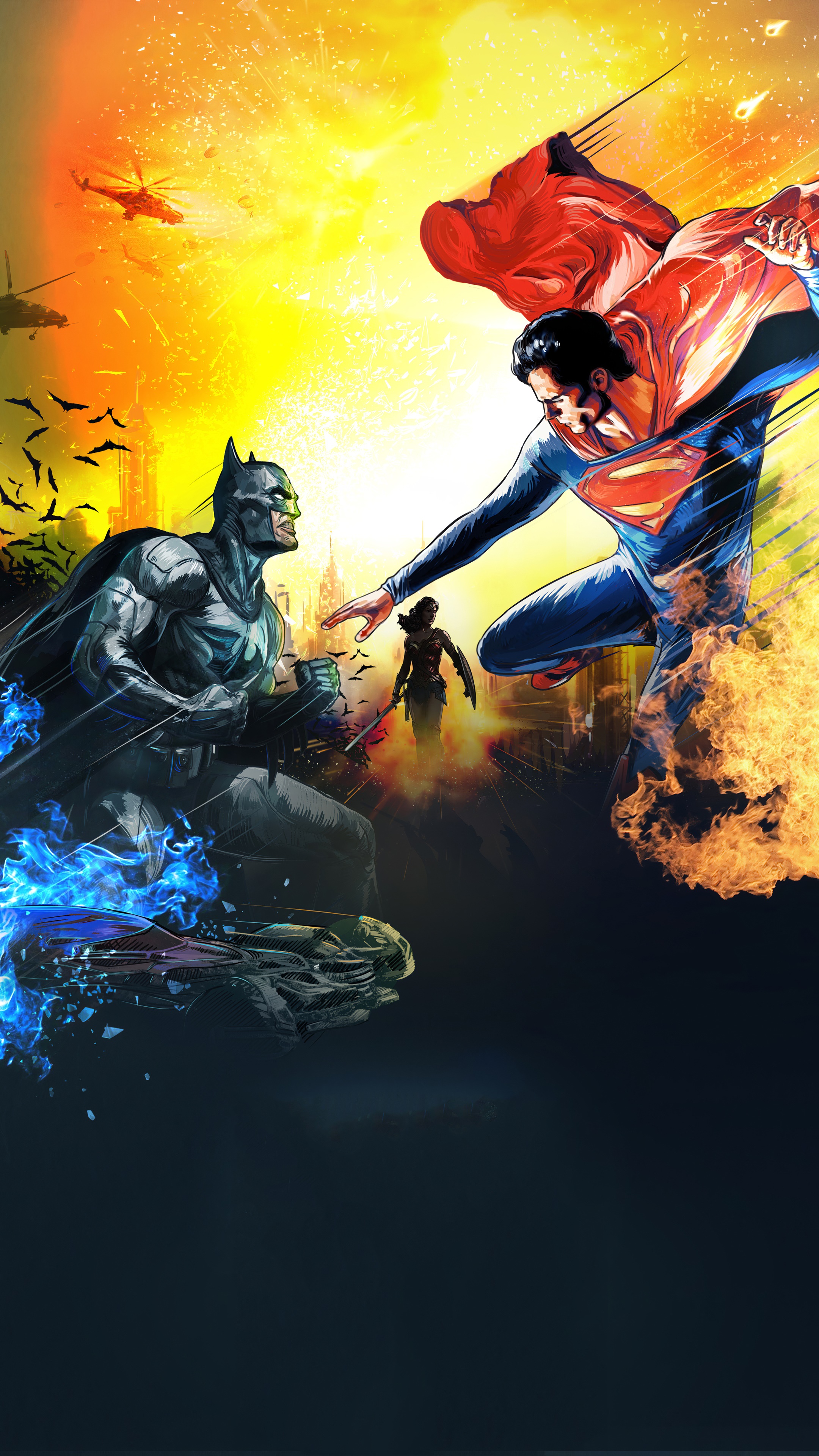 Batman and Superman artwork 4K HD Phone Wallpaper