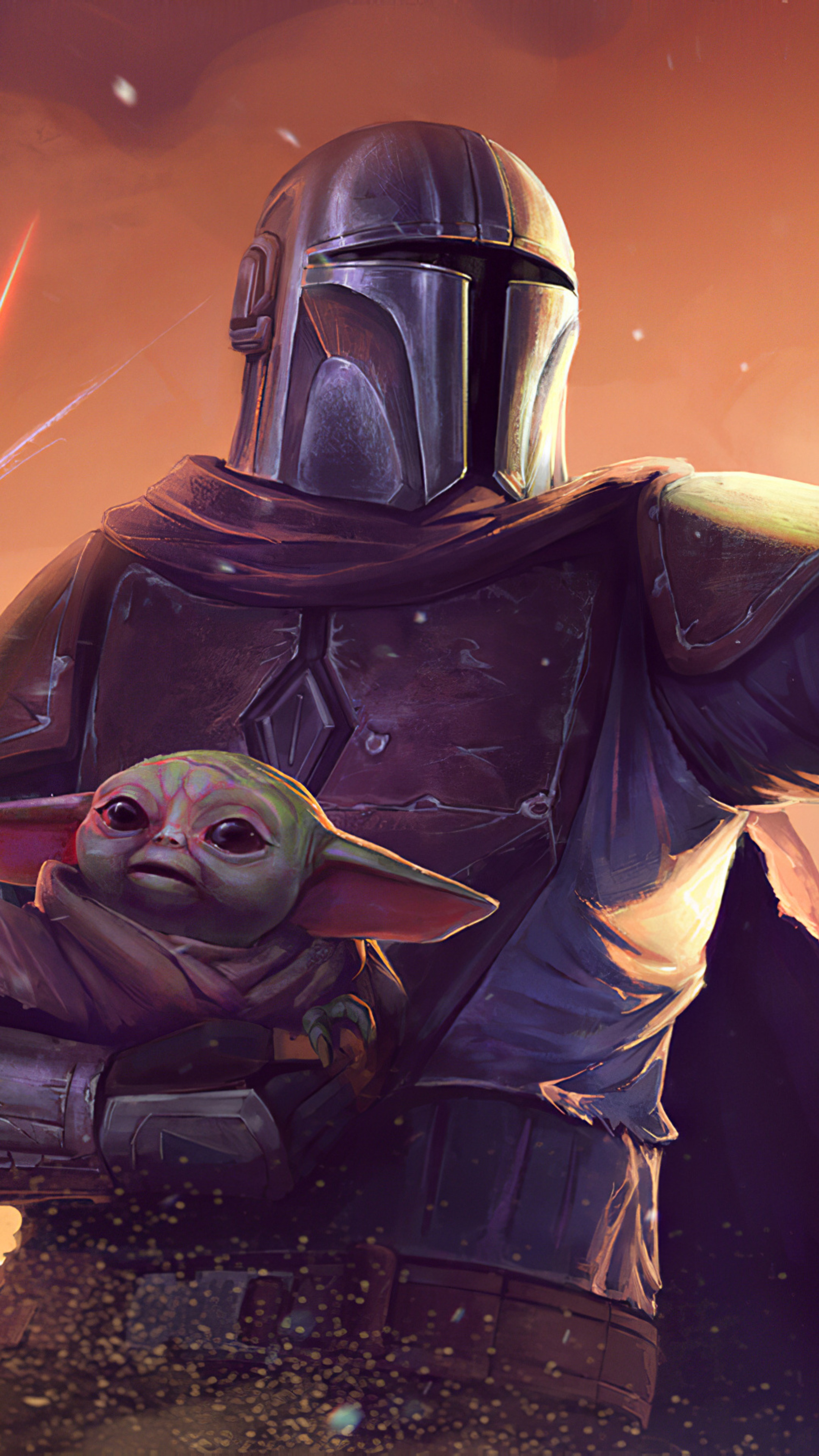 The Mandalorian and Grogu from Star Wars 4K HD Phone Wallpaper