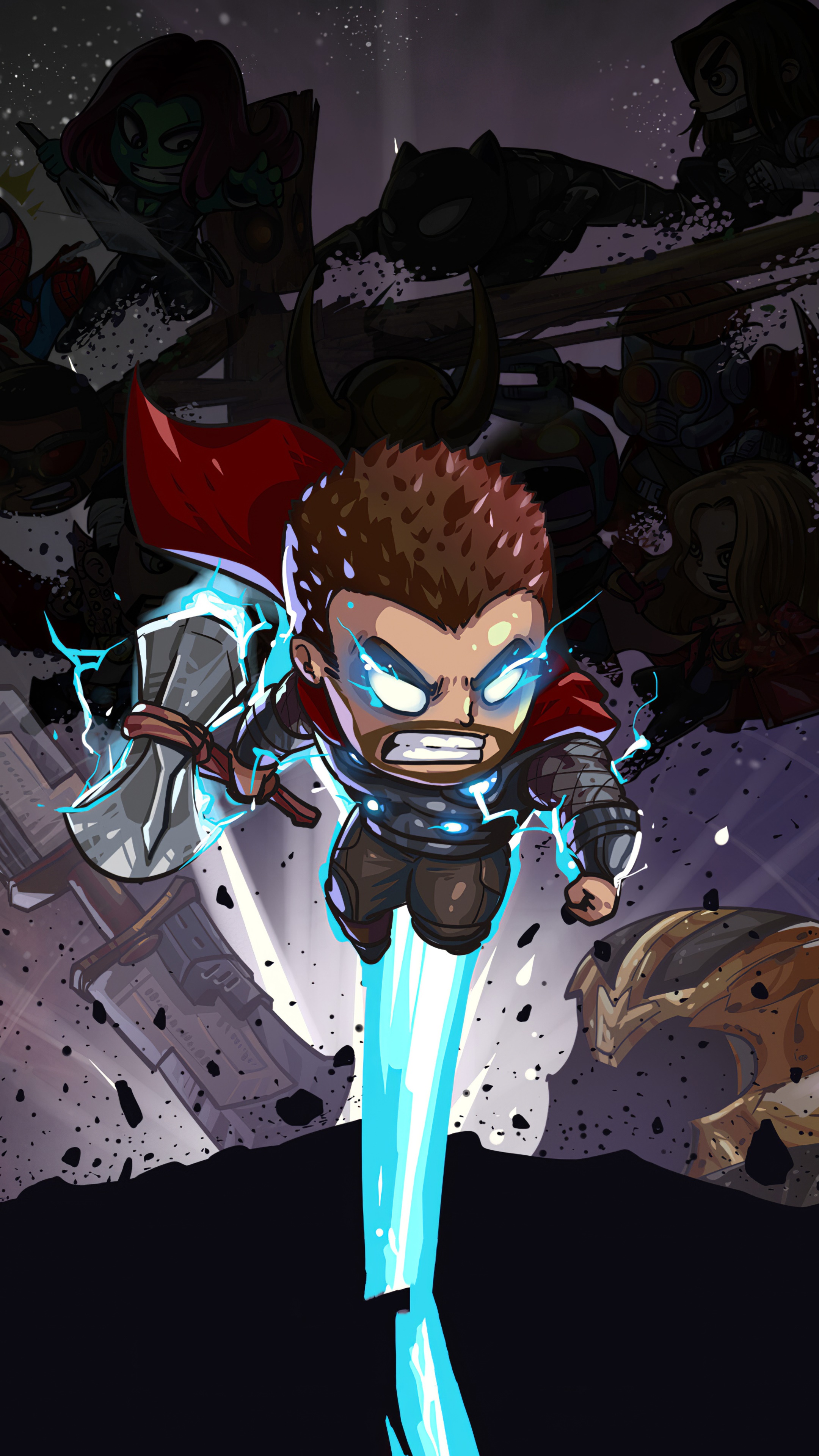 Thor from Marvel Comics artwork HD Phone Wallpaper