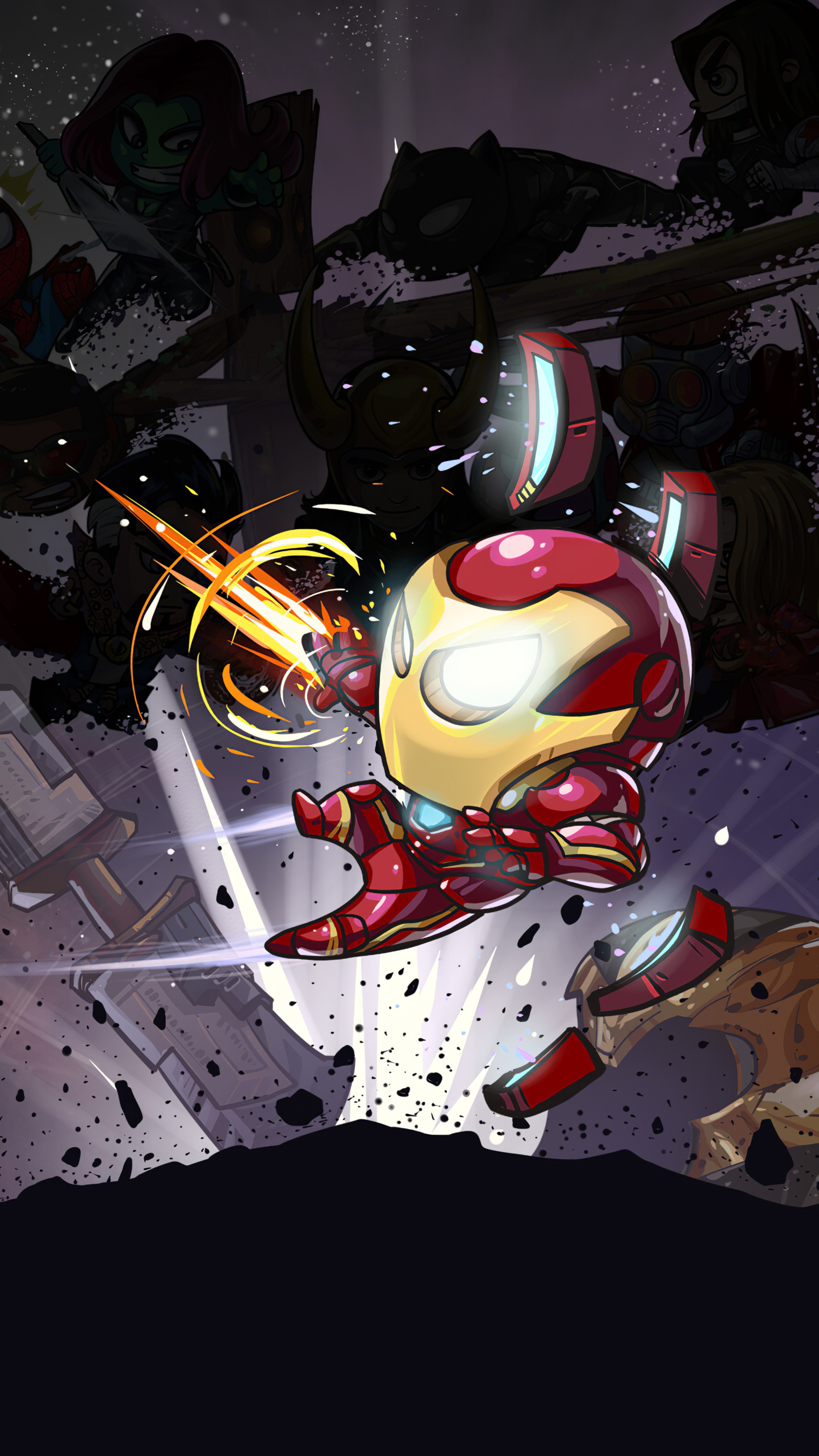 Iron Man from Marvel Comics artwork HD Phone Wallpaper