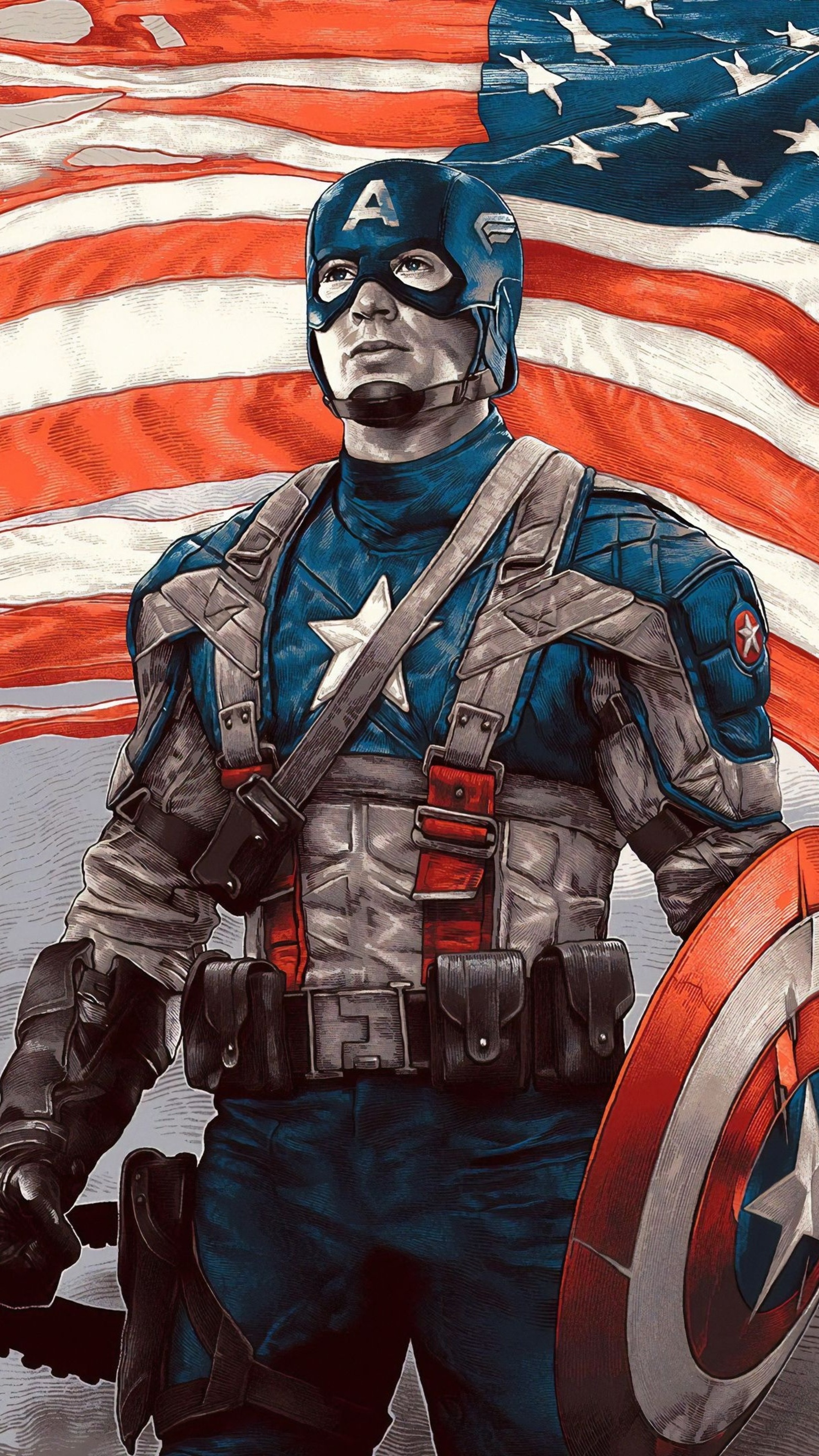 Captain America artwork 4K HD Phone Wallpaper