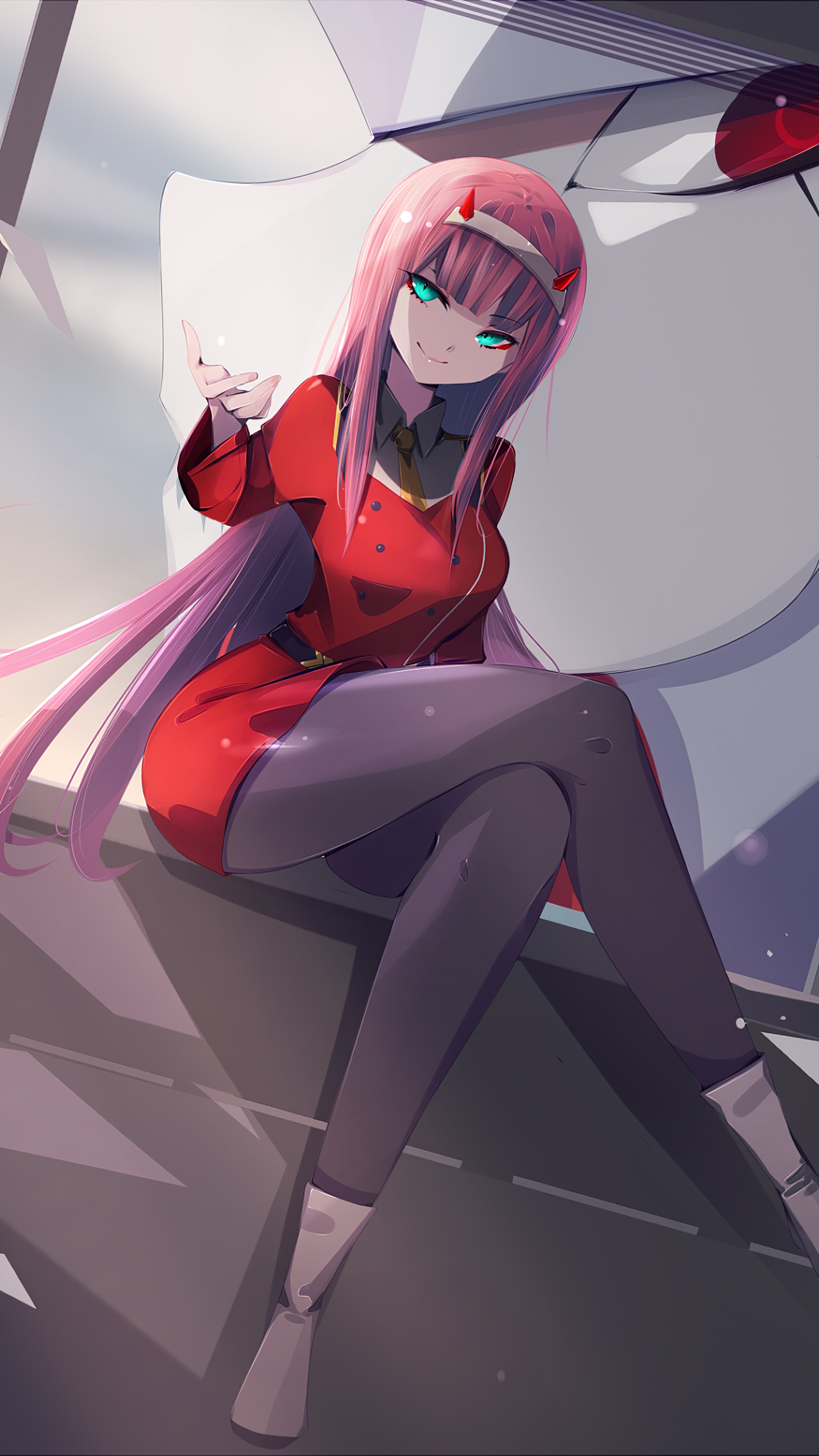 Zero Two from Darling in the Franxx HD Phone Wallpaper