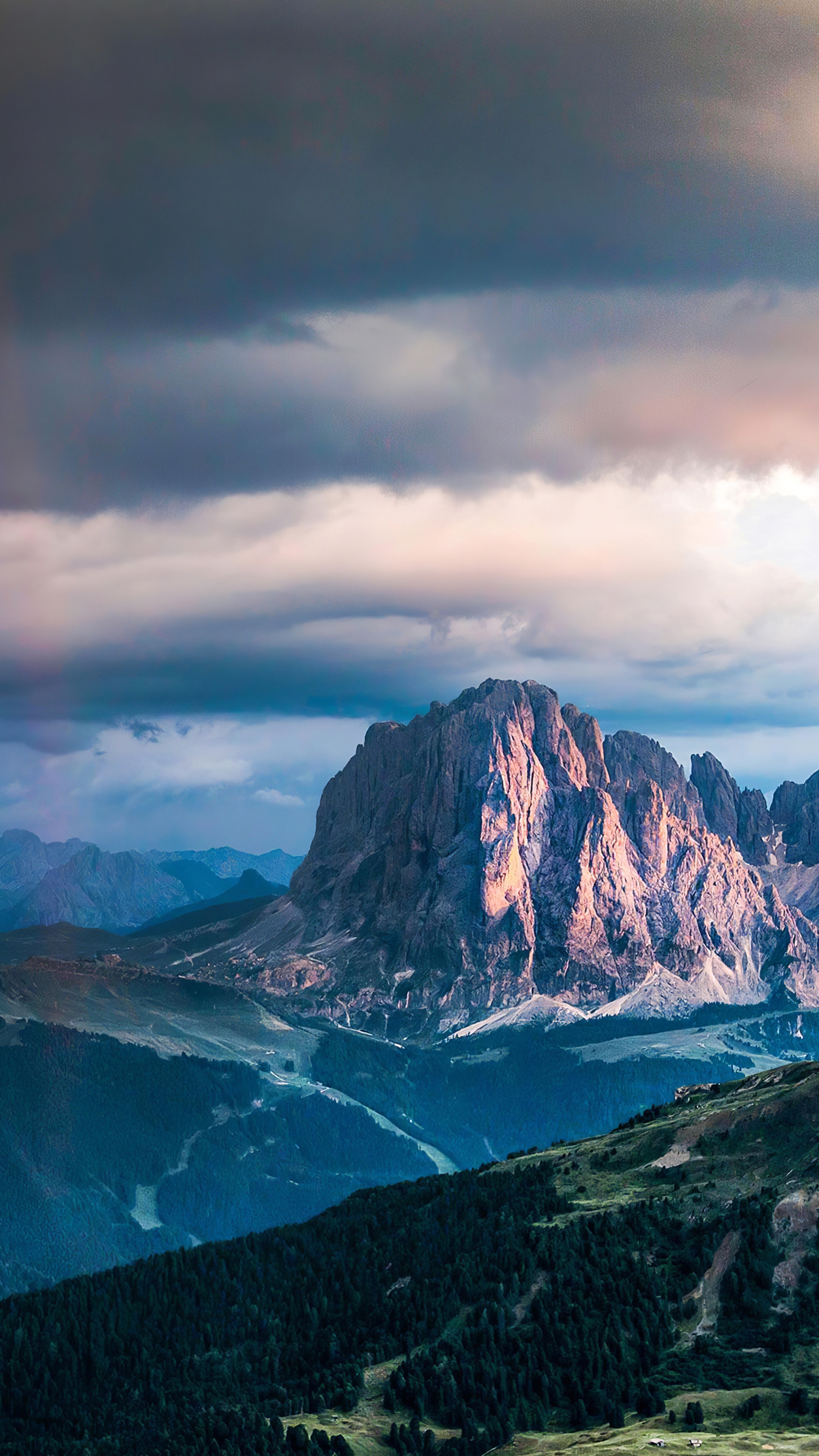Mountain landscape with dramatic clouds HD Phone Wallpaper