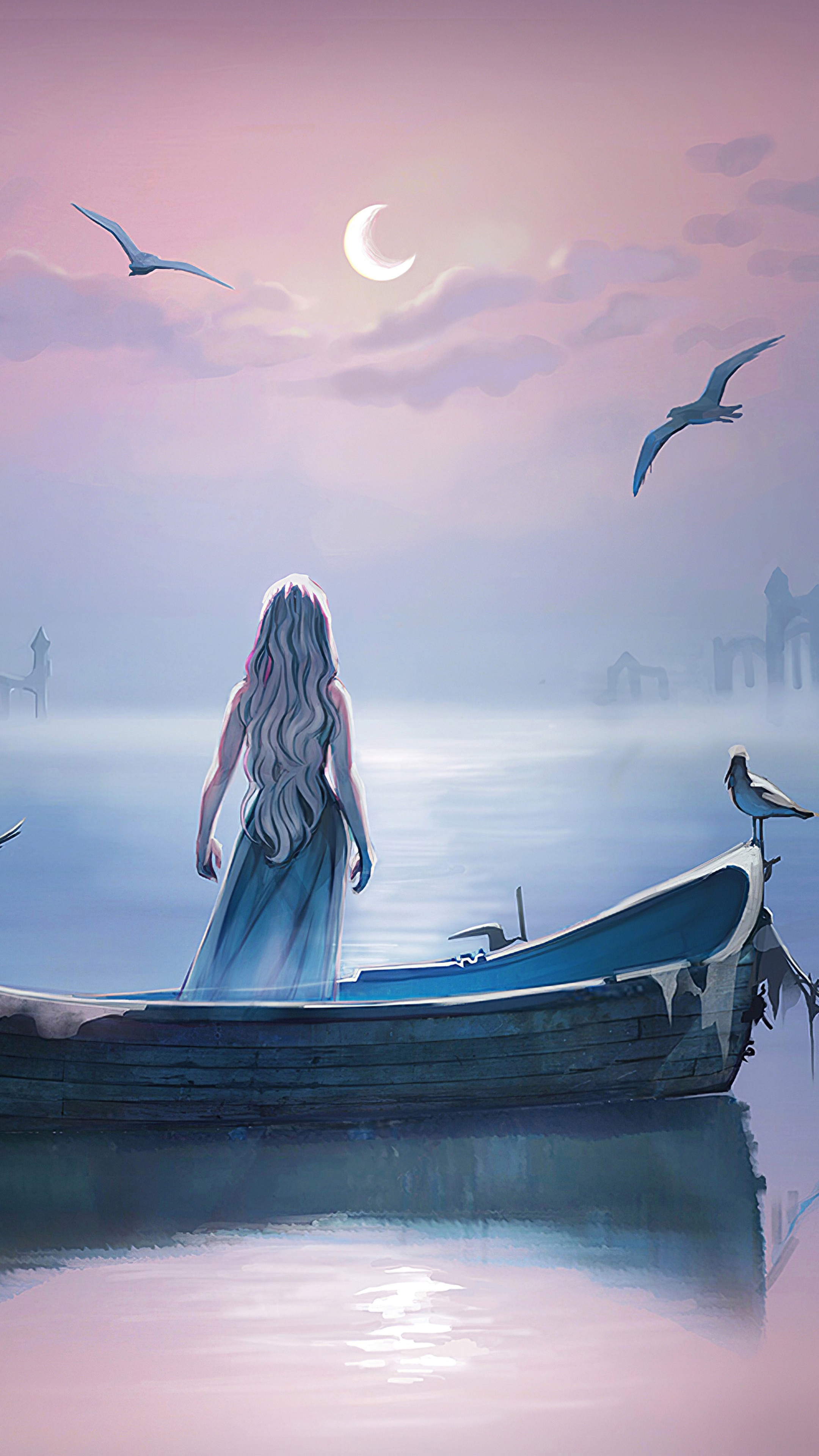 Daenerys Targaryen from Game of Thrones in a boat HD Phone Wallpaper