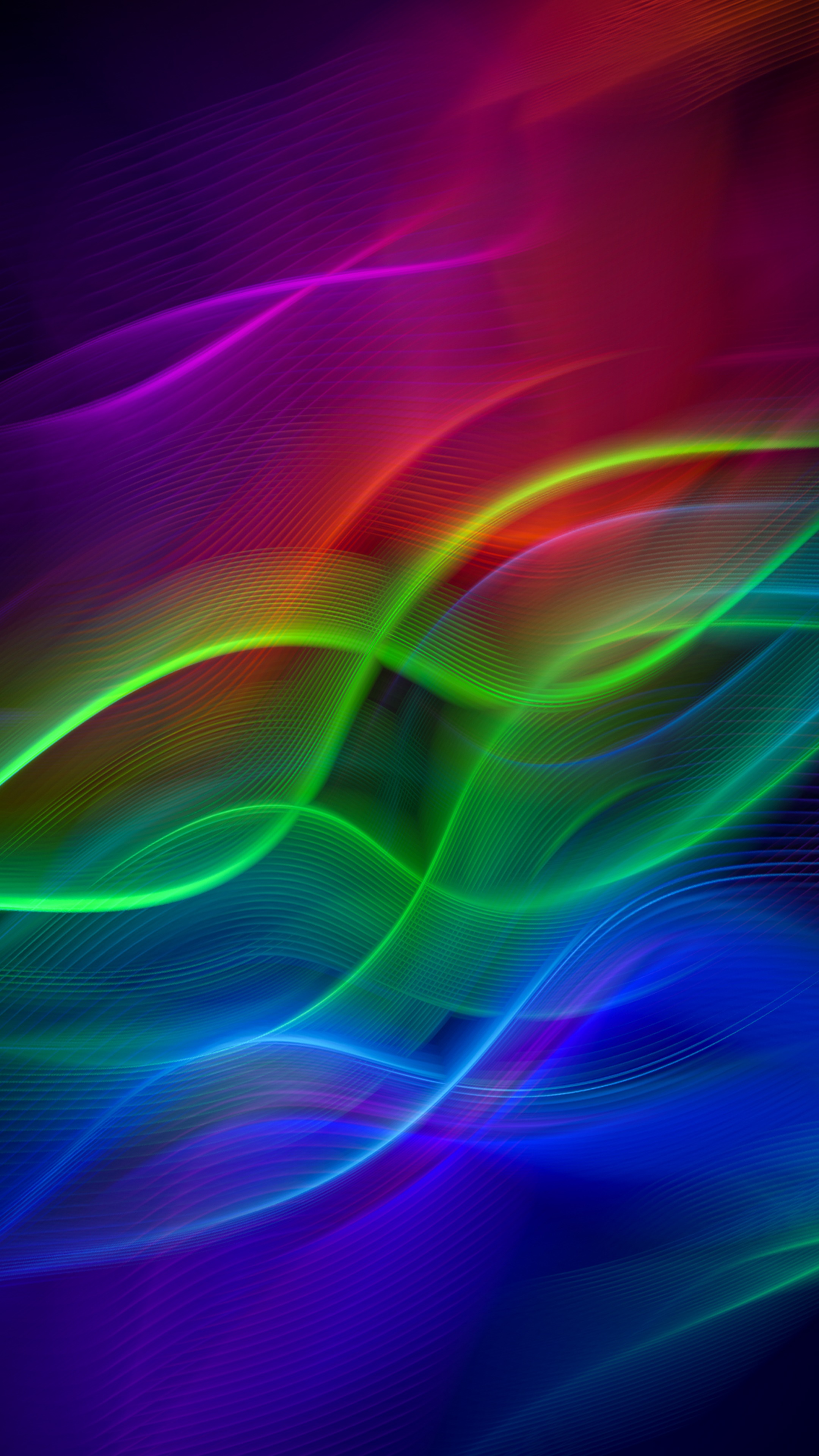 Abstract digital art with colorful light waves 4K HD Phone Wallpaper