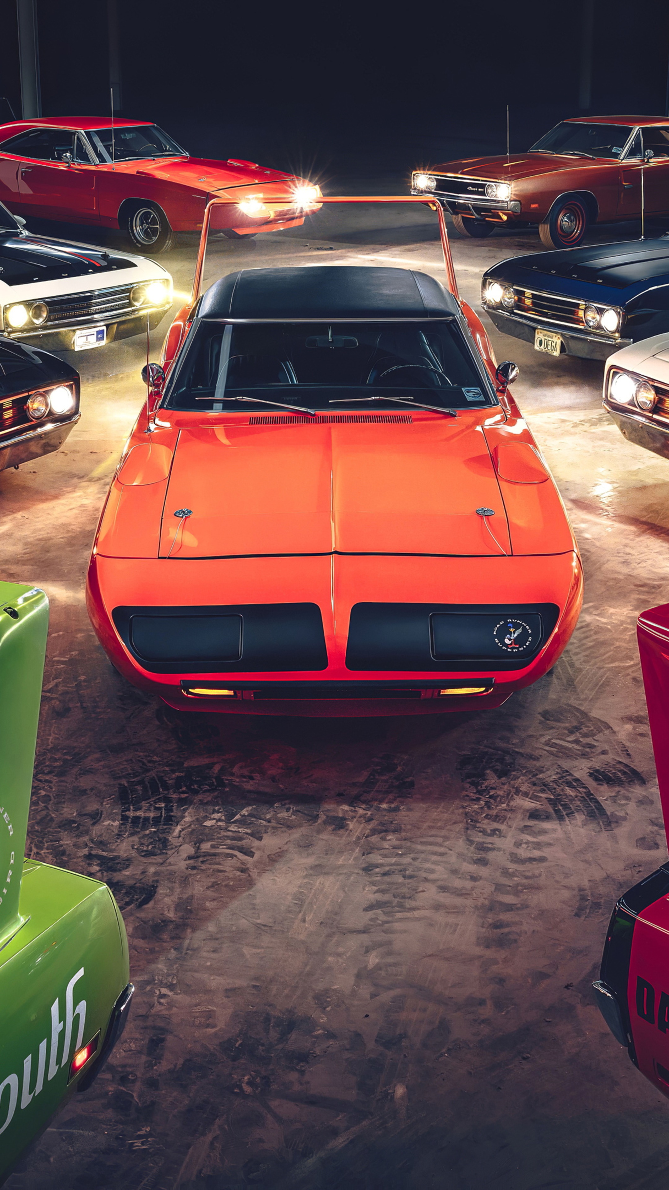Dodge Charger cars in a garage HD Phone Wallpaper