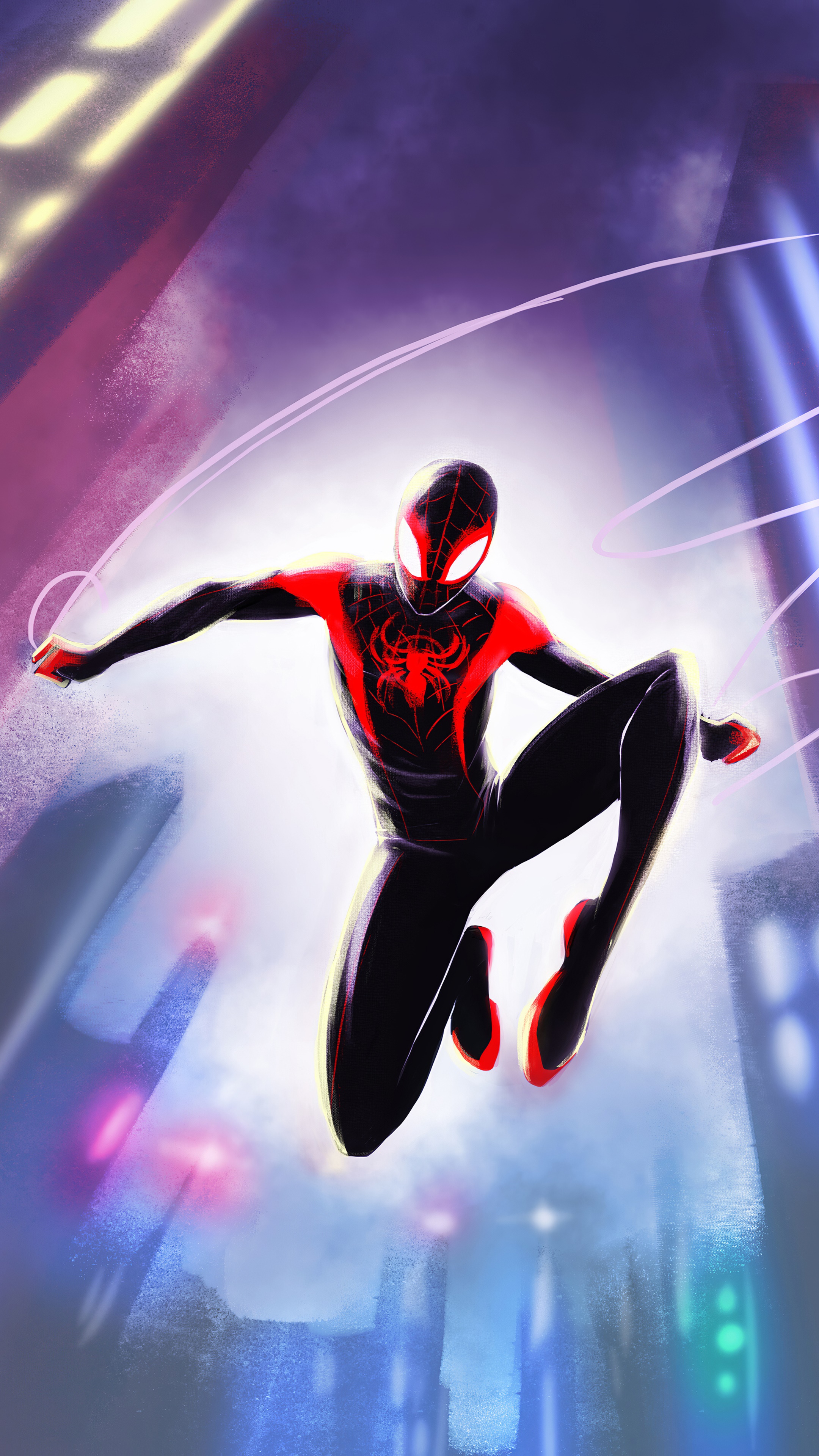 Miles Morales Spider-Man in action HD Phone Wallpaper