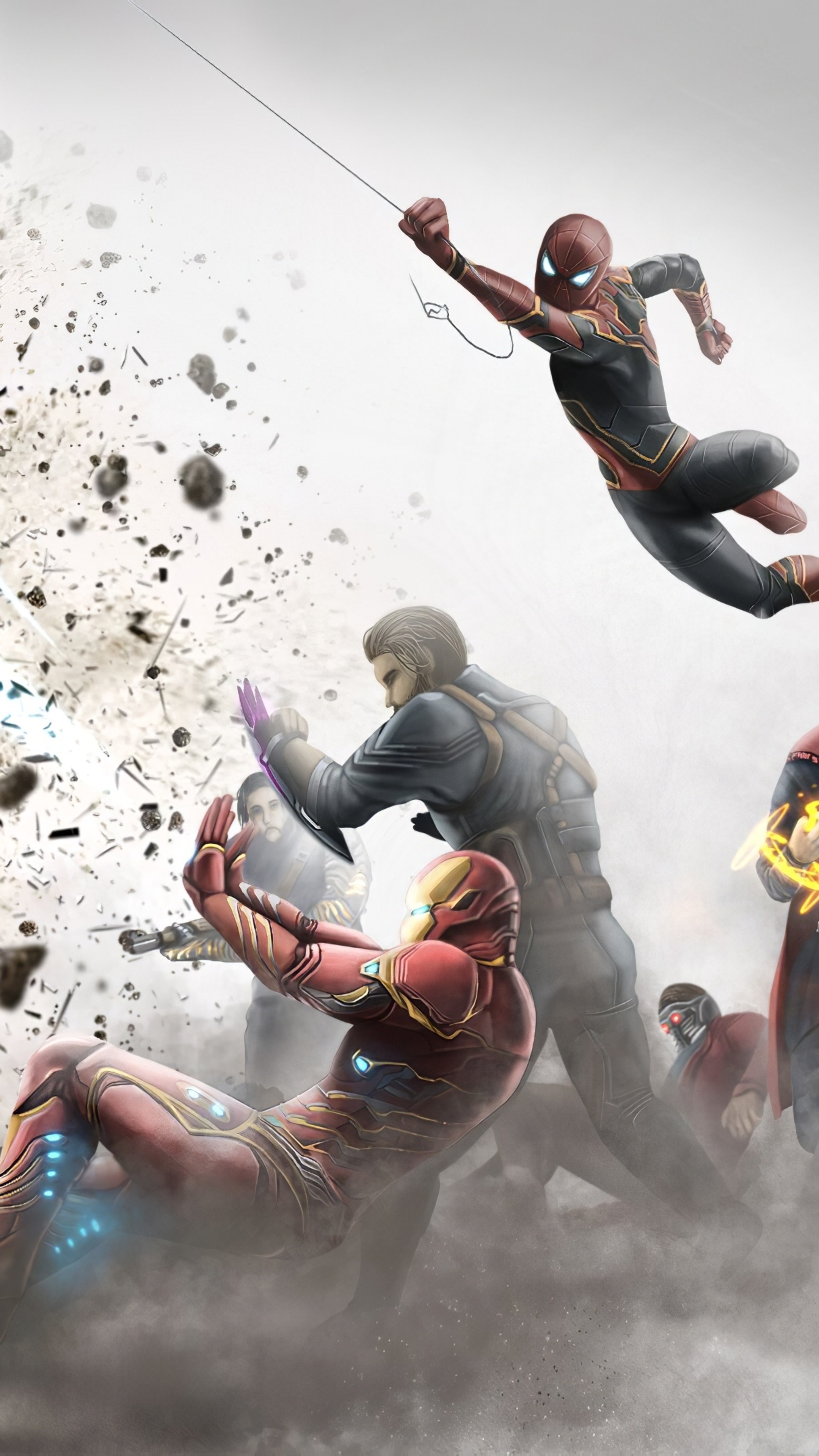 Avengers fighting Thanos 4K HD Phone Wallpaper