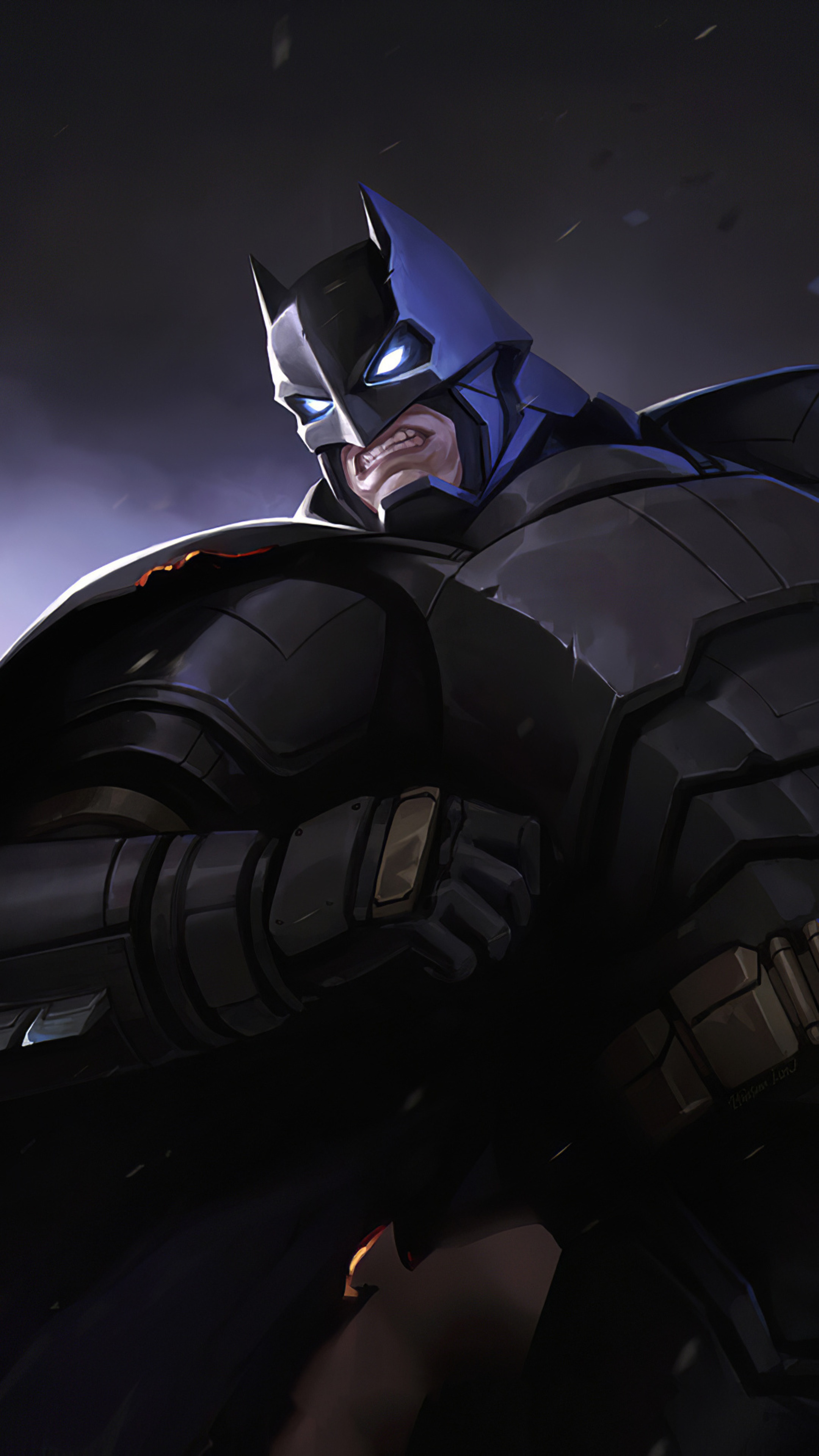 Batman in armored suit HD Phone Wallpaper