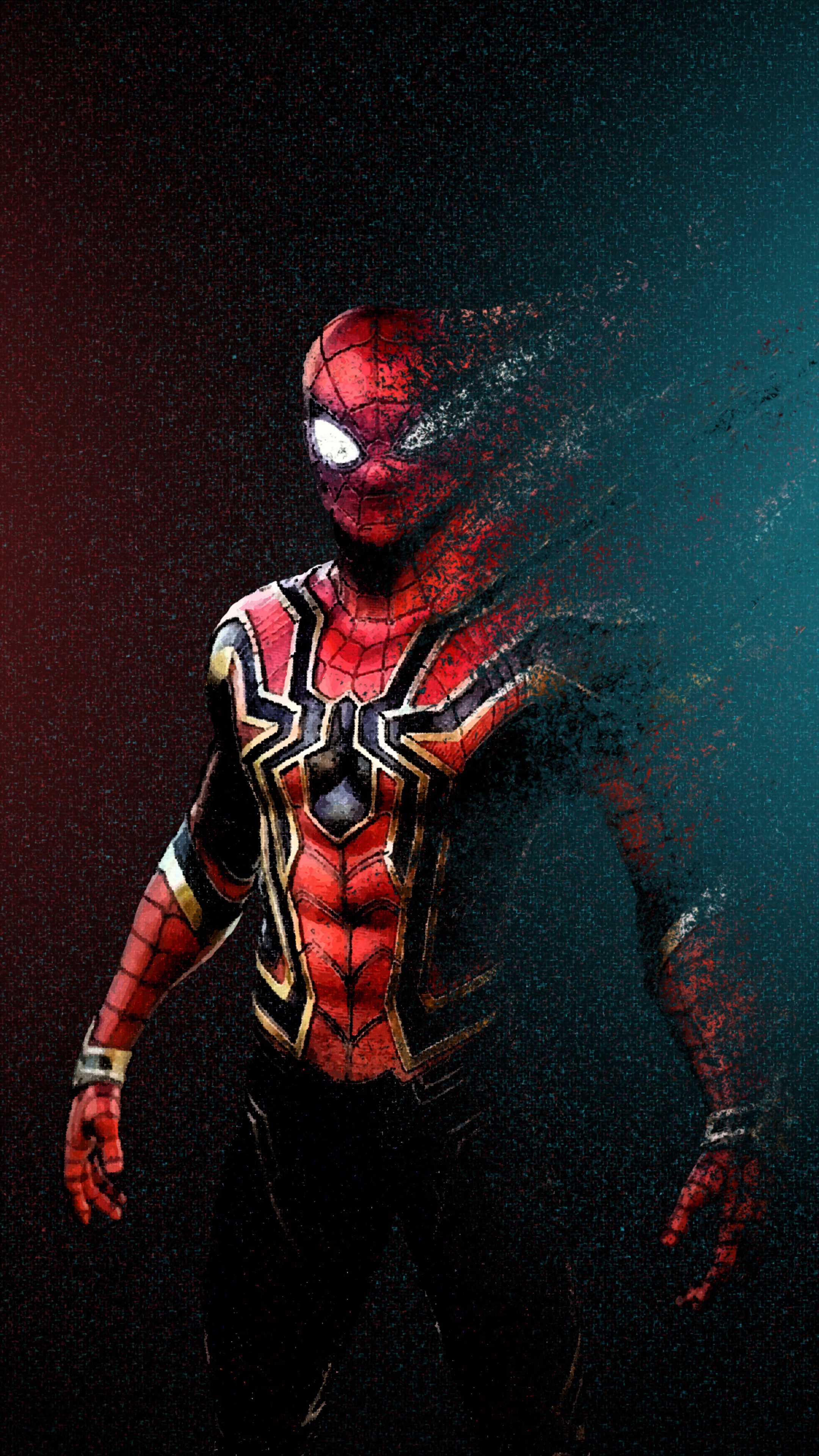 Spiderman from Marvel disintegrating HD Phone Wallpaper