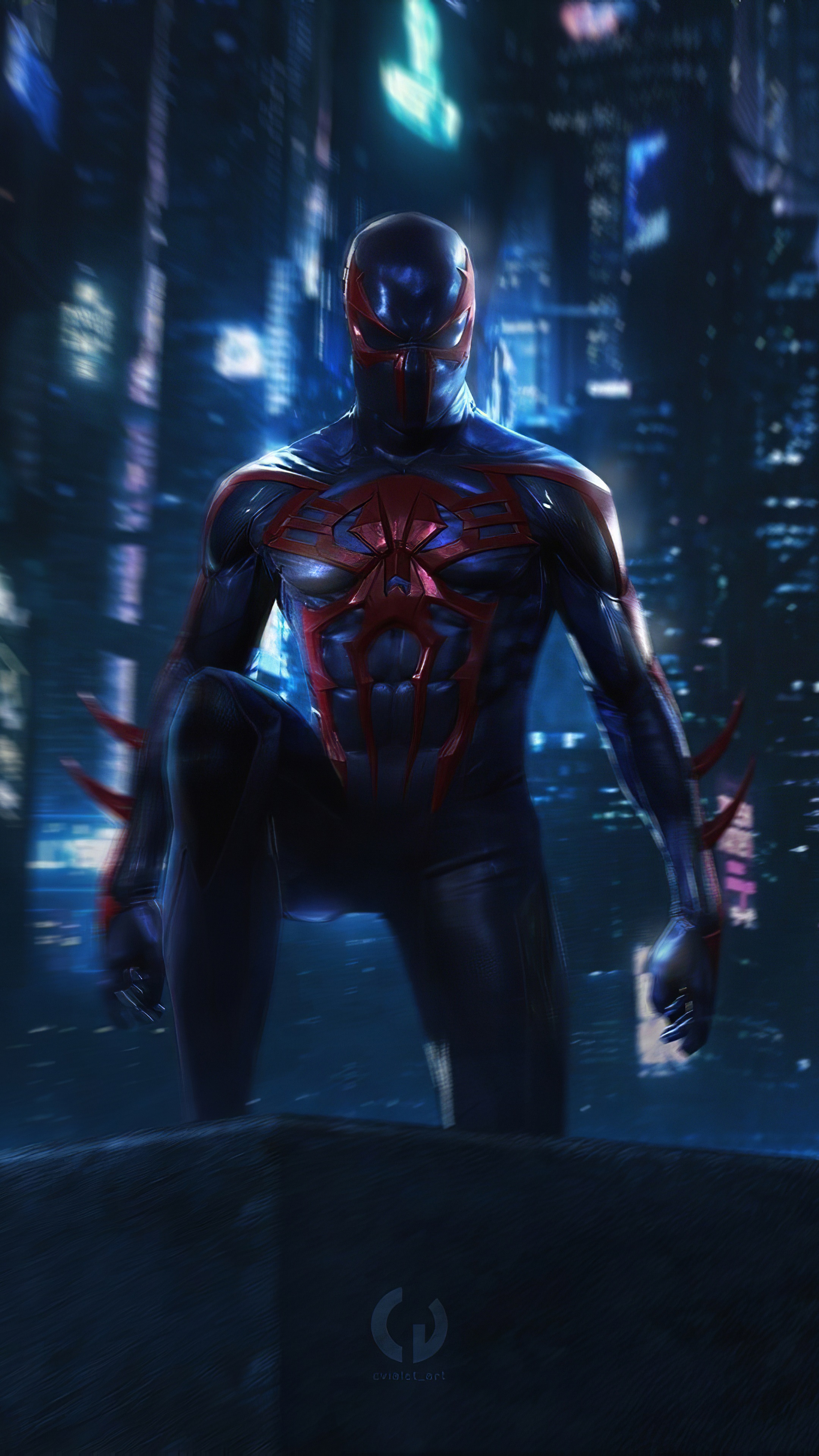 Spider-Man 2099 artwork HD Phone Wallpaper