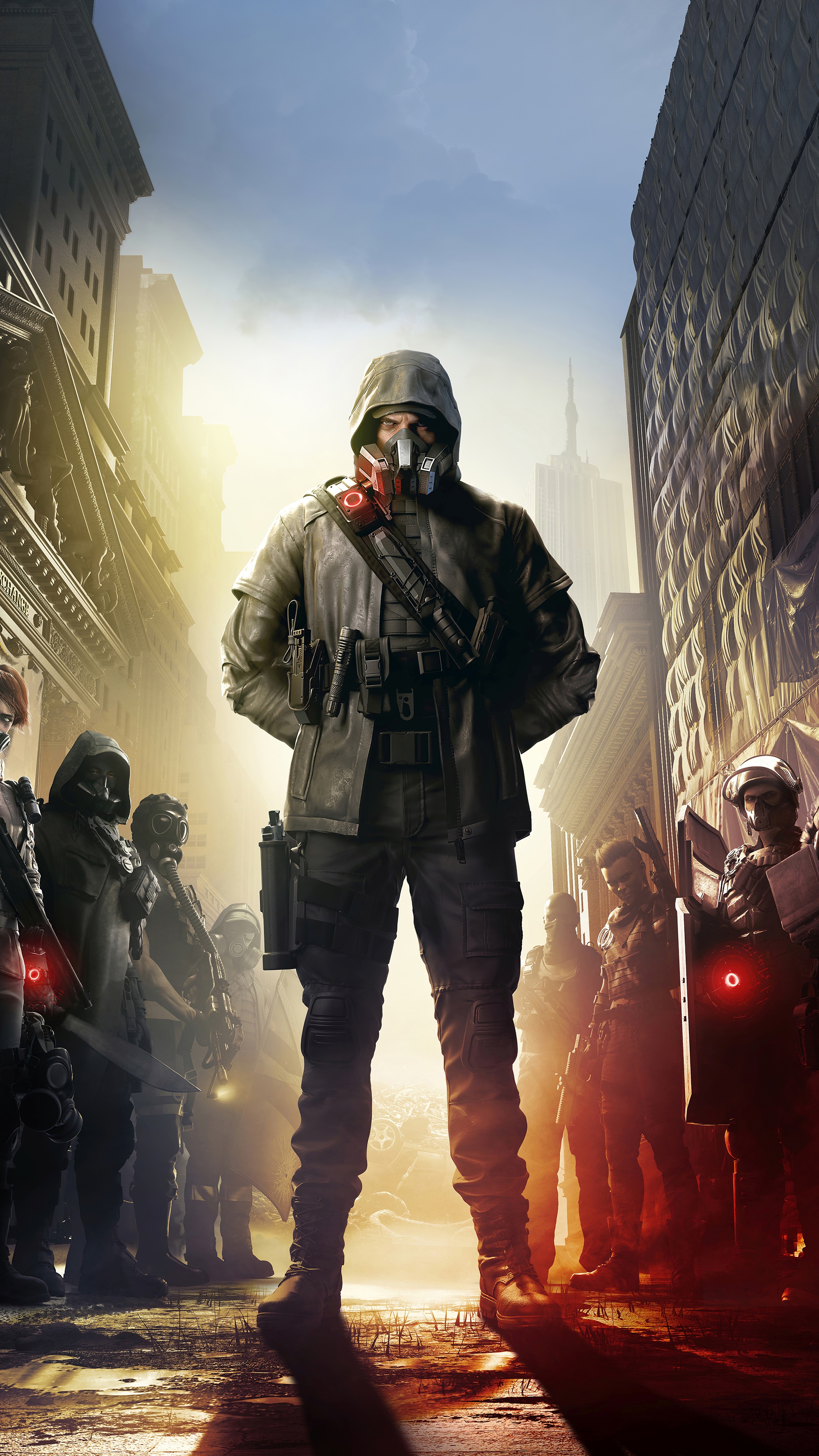 Man in gas mask from Tom Clancy's The Division HD Phone Wallpaper