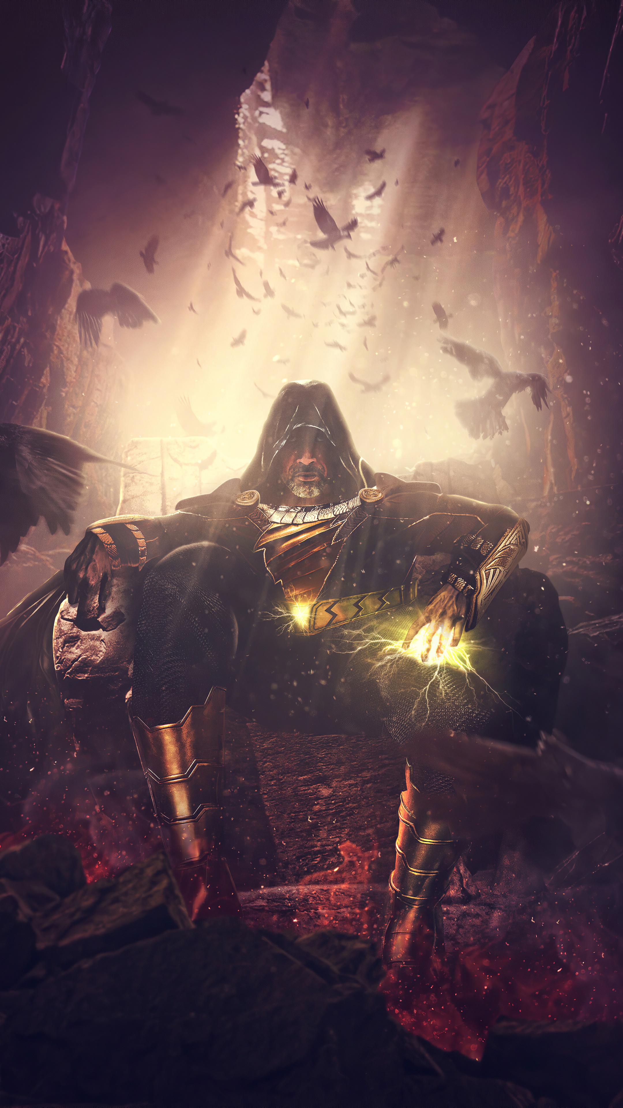 Black Adam artwork 4K HD Phone Wallpaper