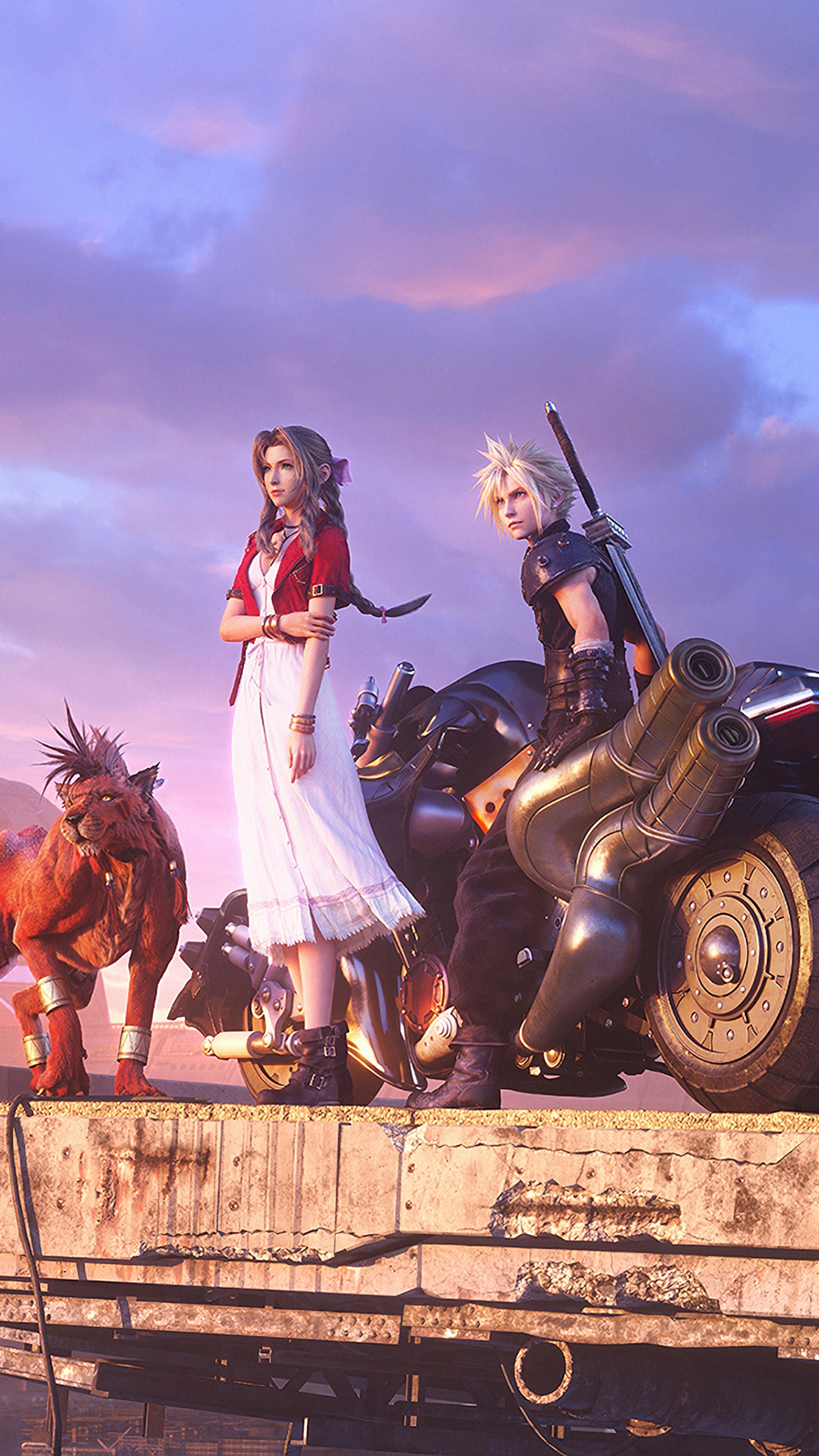 Cloud and Aerith from Final Fantasy VII Remake HD Phone Wallpaper