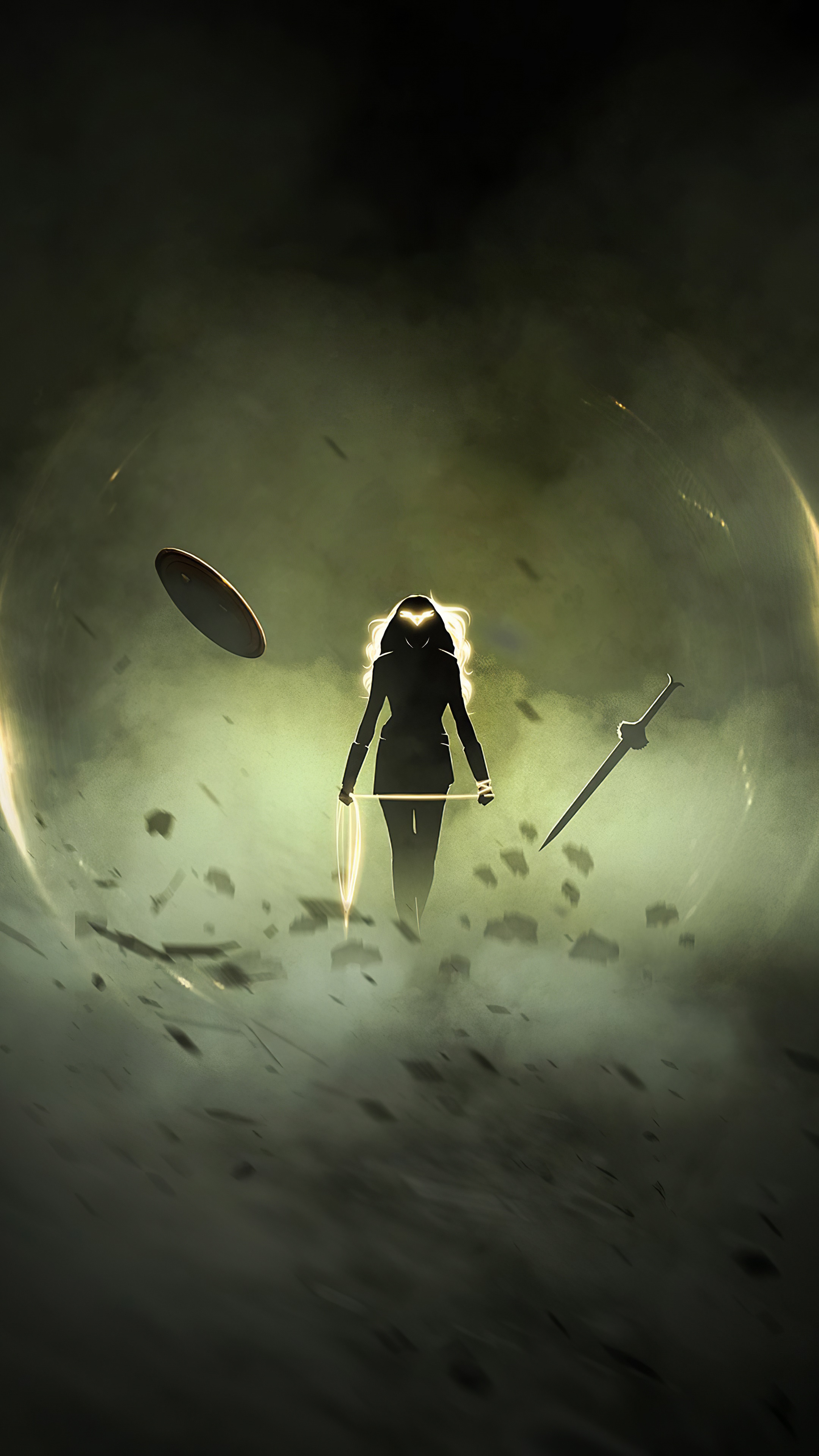 Wonder Woman with Lasso, Sword, and Shield HD Phone Wallpaper