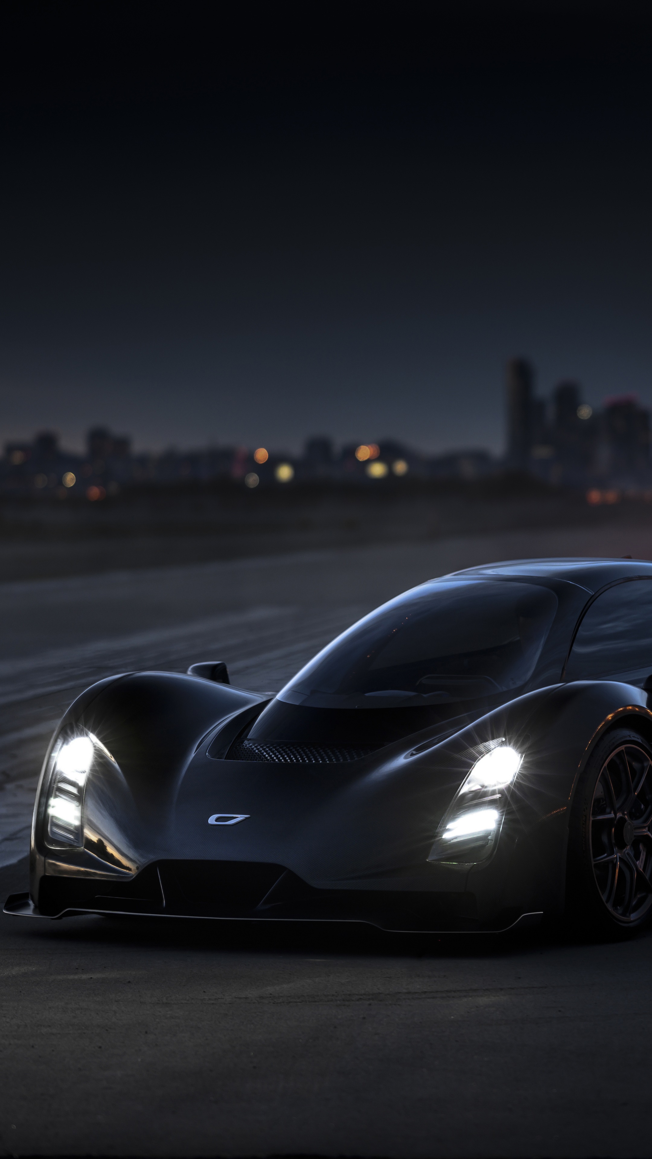 Black Czinger 21C supercar at night HD Phone Wallpaper