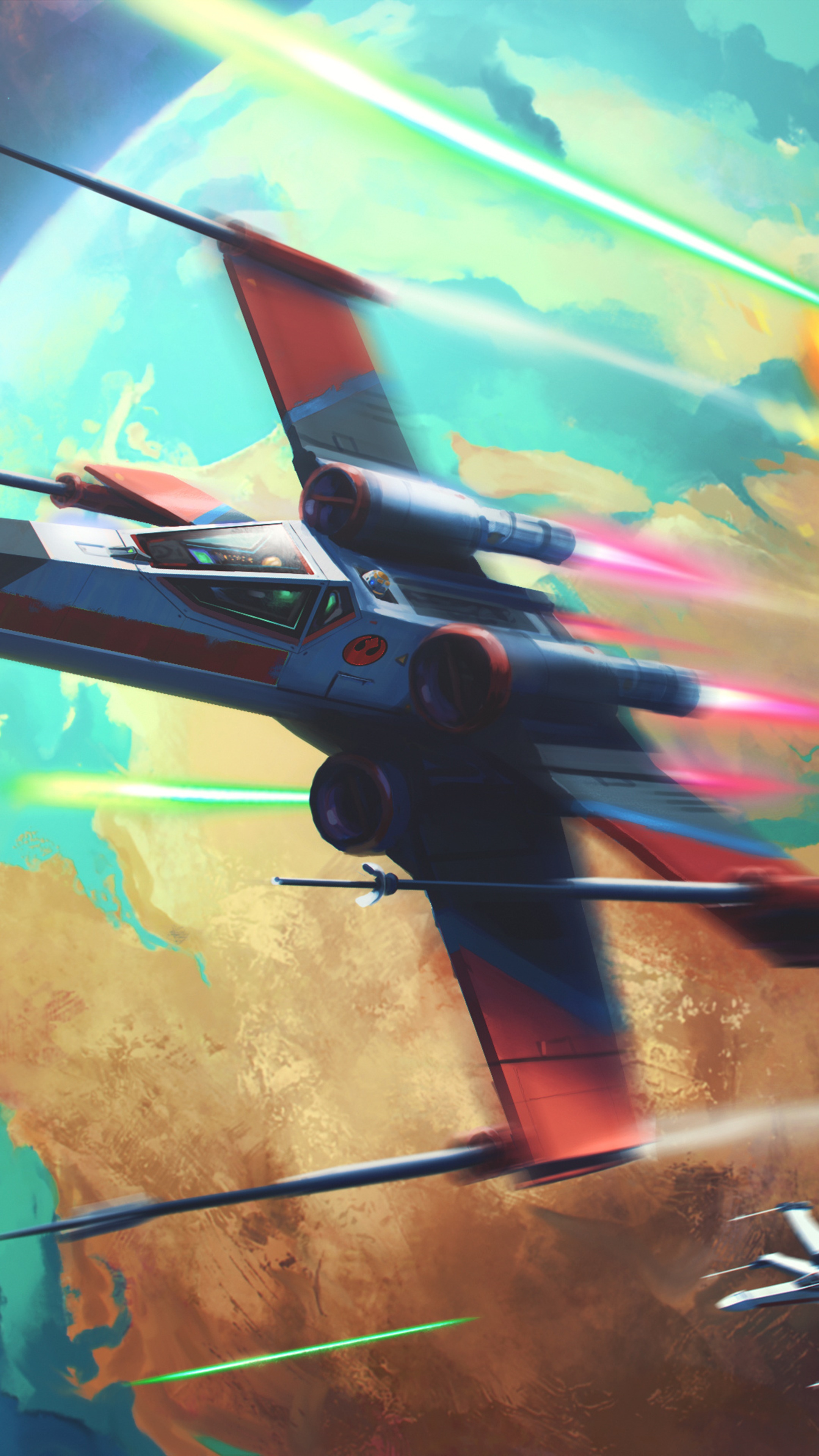 Star Wars X-Wing Fighter Battle HD Phone Wallpaper