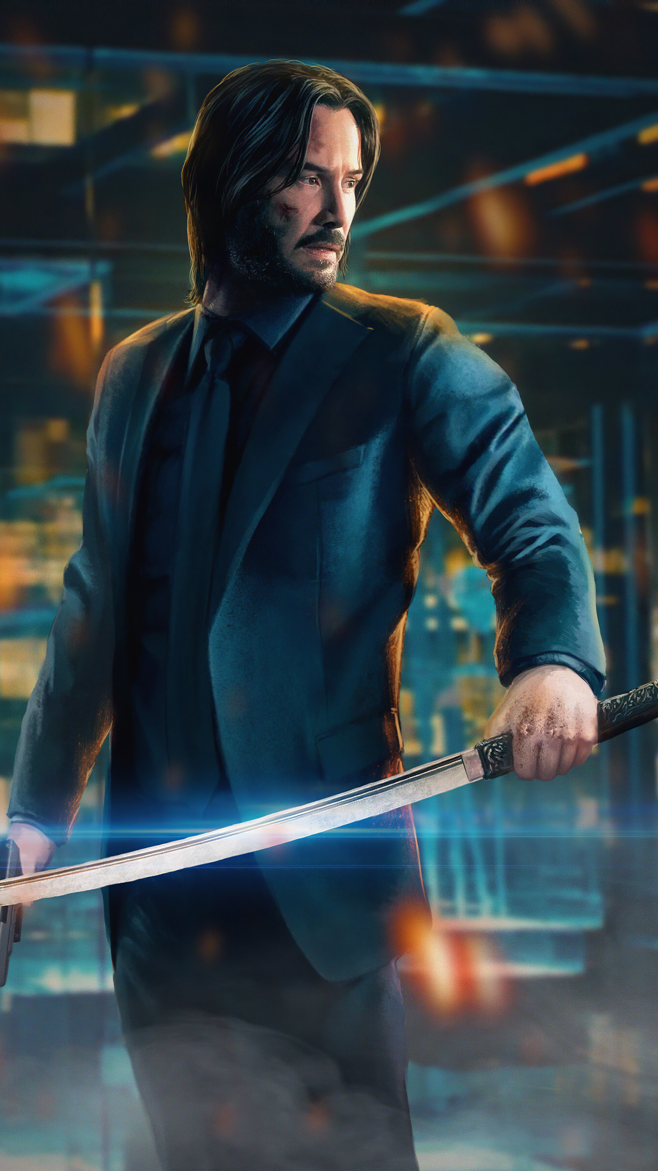 John Wick from Movies Artwork 4K HD Phone Wallpaper