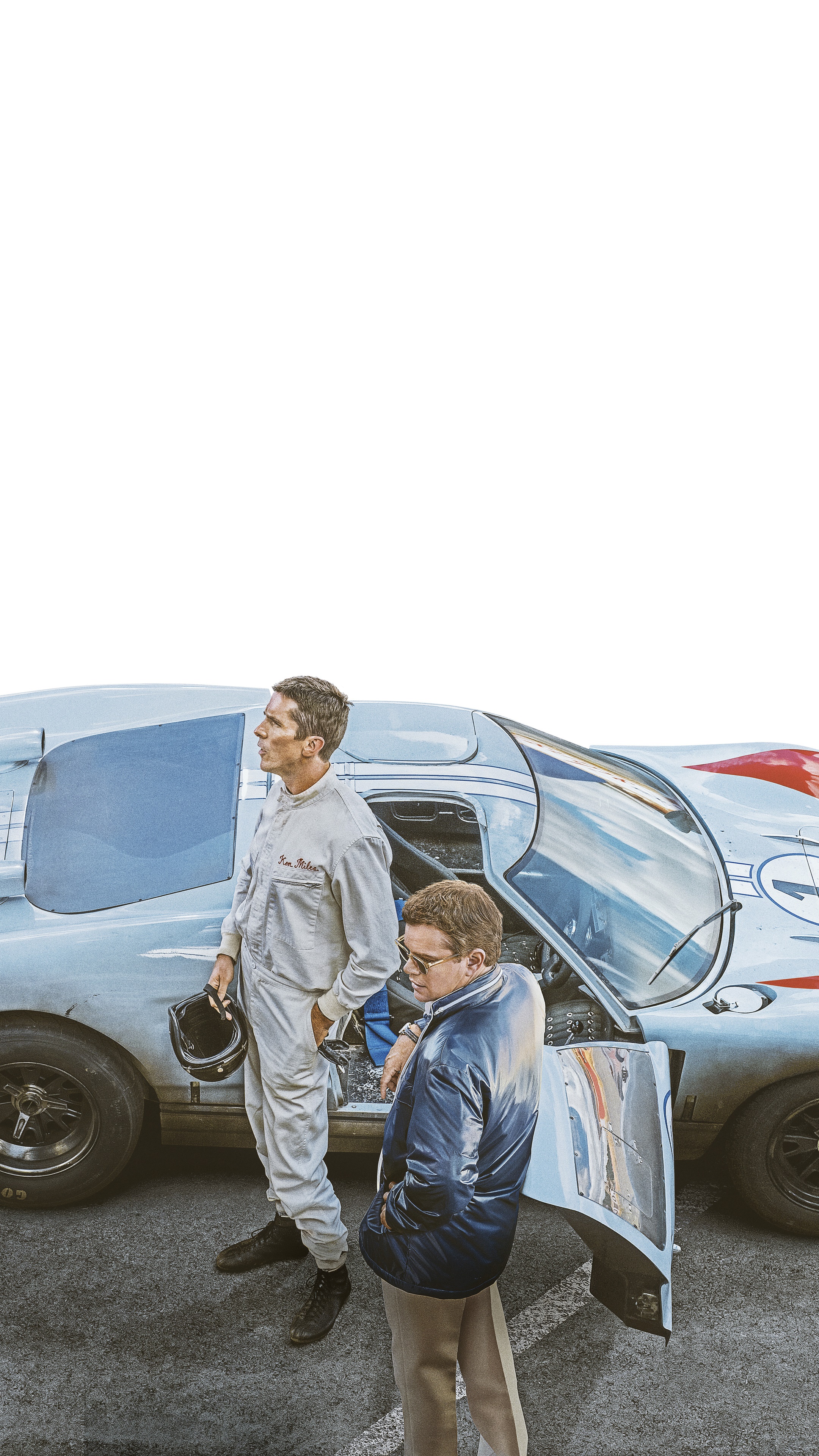 Christian Bale and Matt Damon in Ford v Ferrari HD Phone Wallpaper