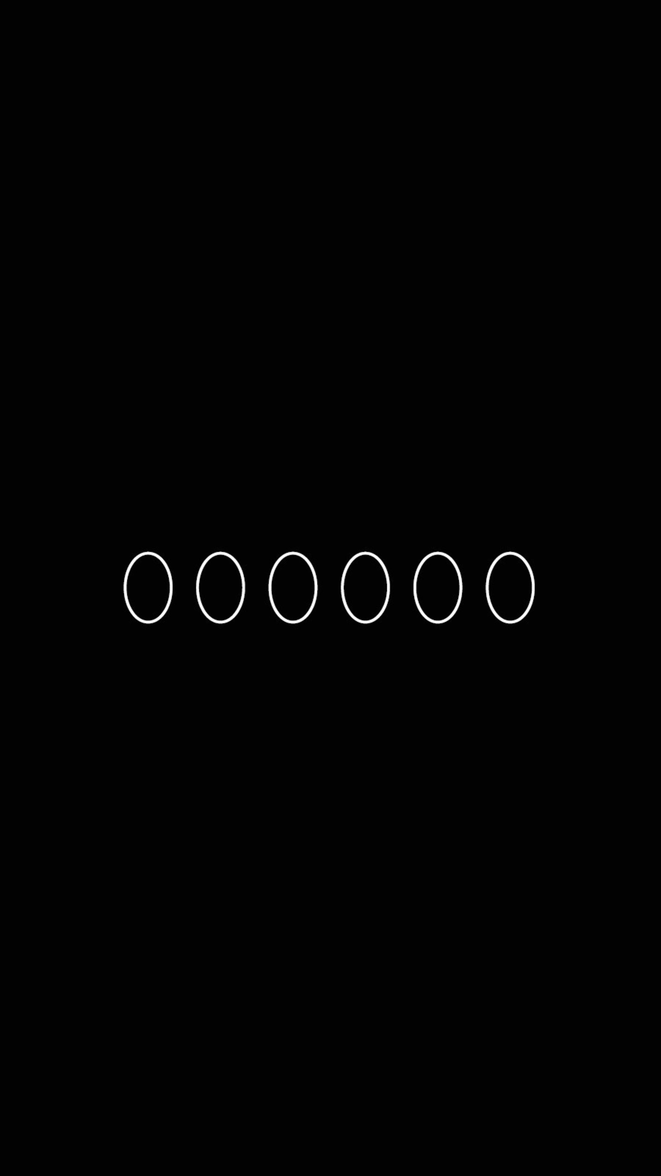 Seven white circles on a black background HD Phone Wallpaper