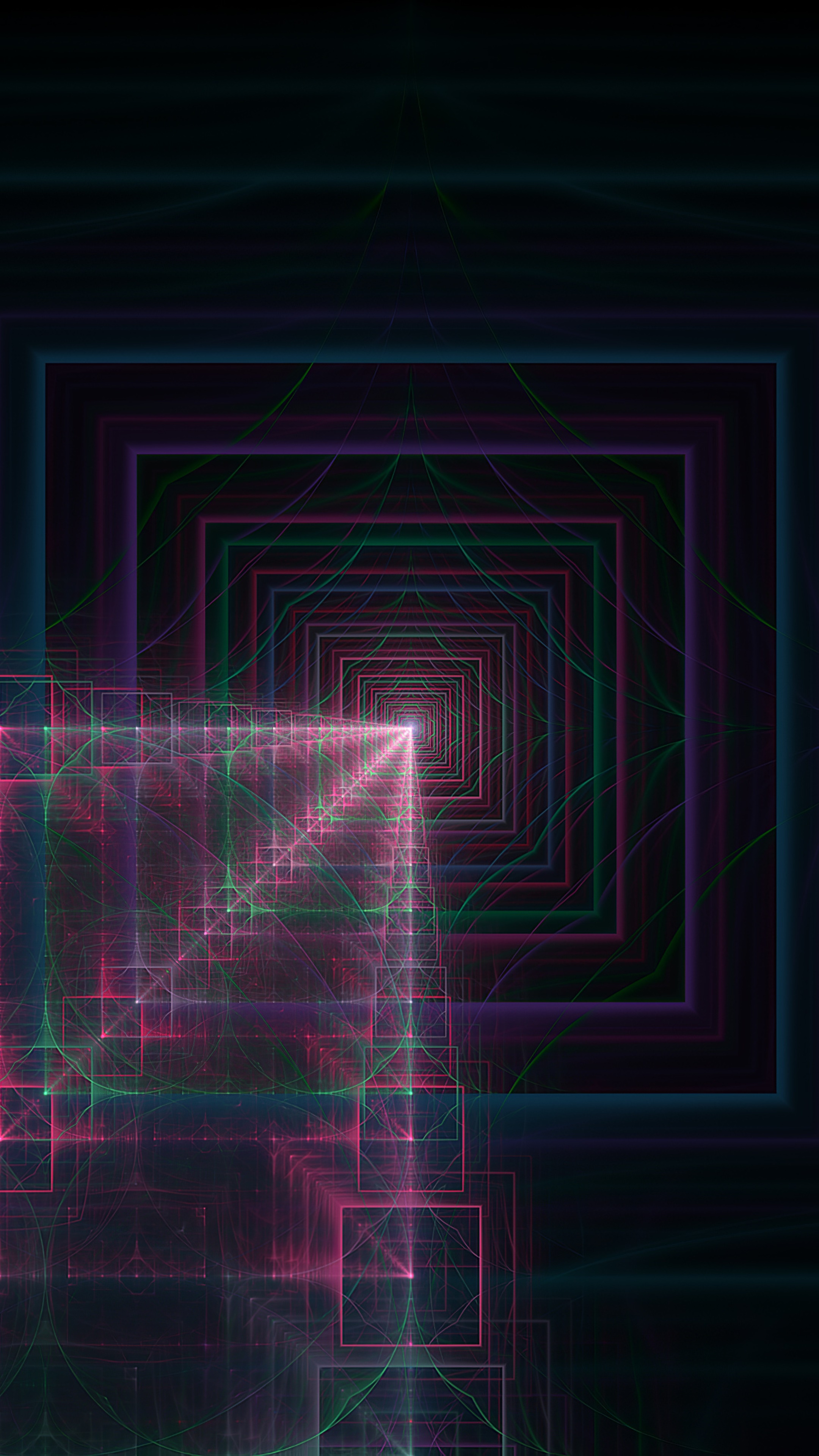 Abstract fractal squares tunnel 4K HD Phone Wallpaper