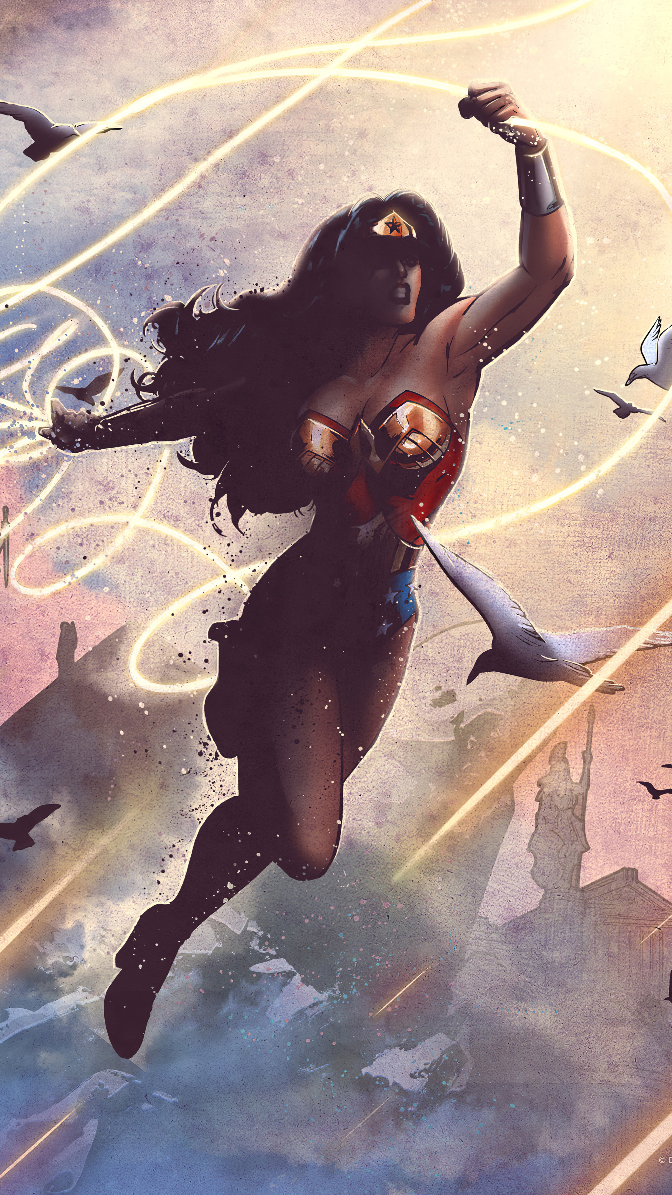 Wonder Woman artwork 4K HD Phone Wallpaper