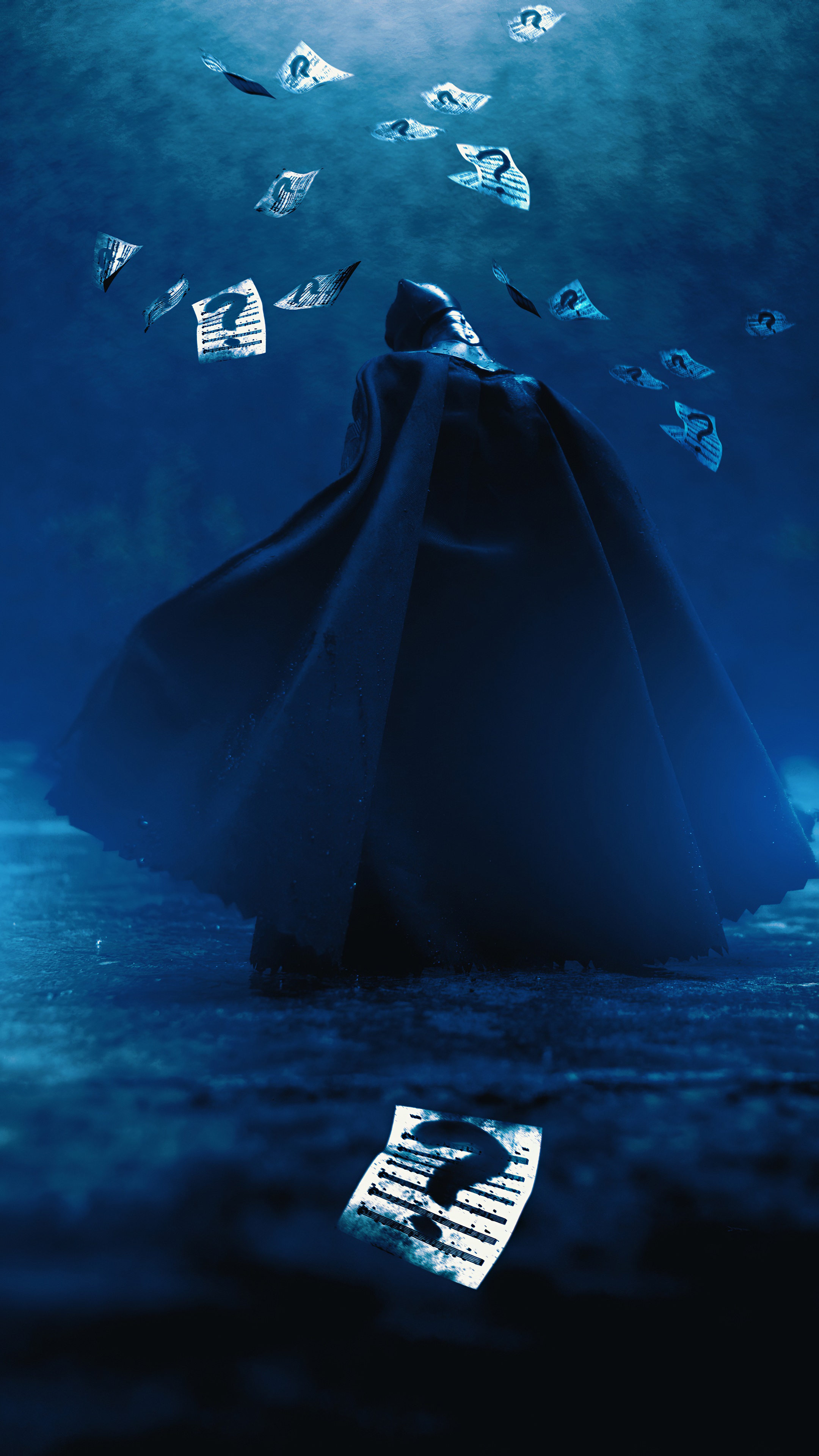 Batman with Riddler's Question Marks 4K Artwork HD Phone Wallpaper