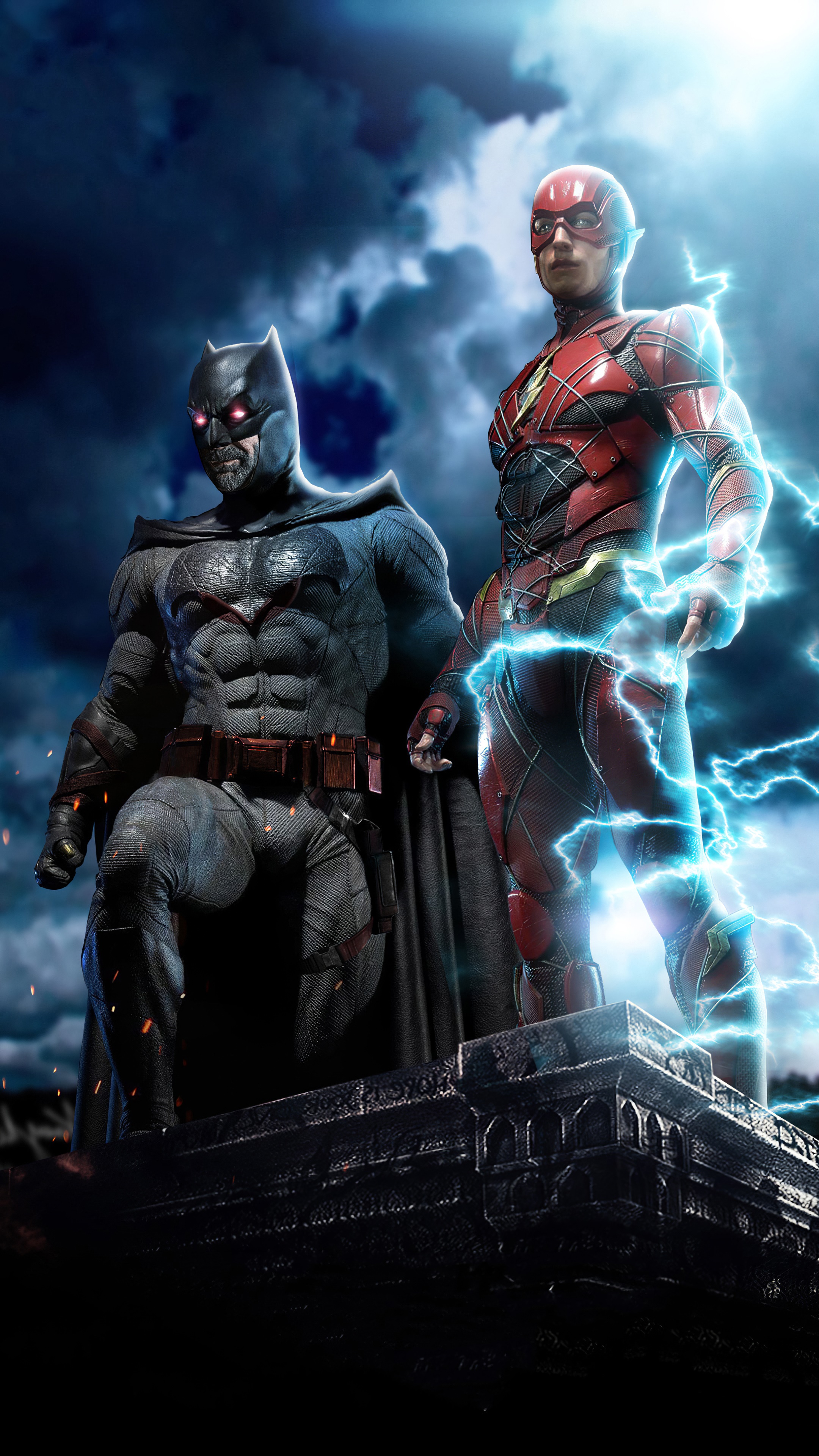 Batman and Flash from Justice League HD Phone Wallpaper