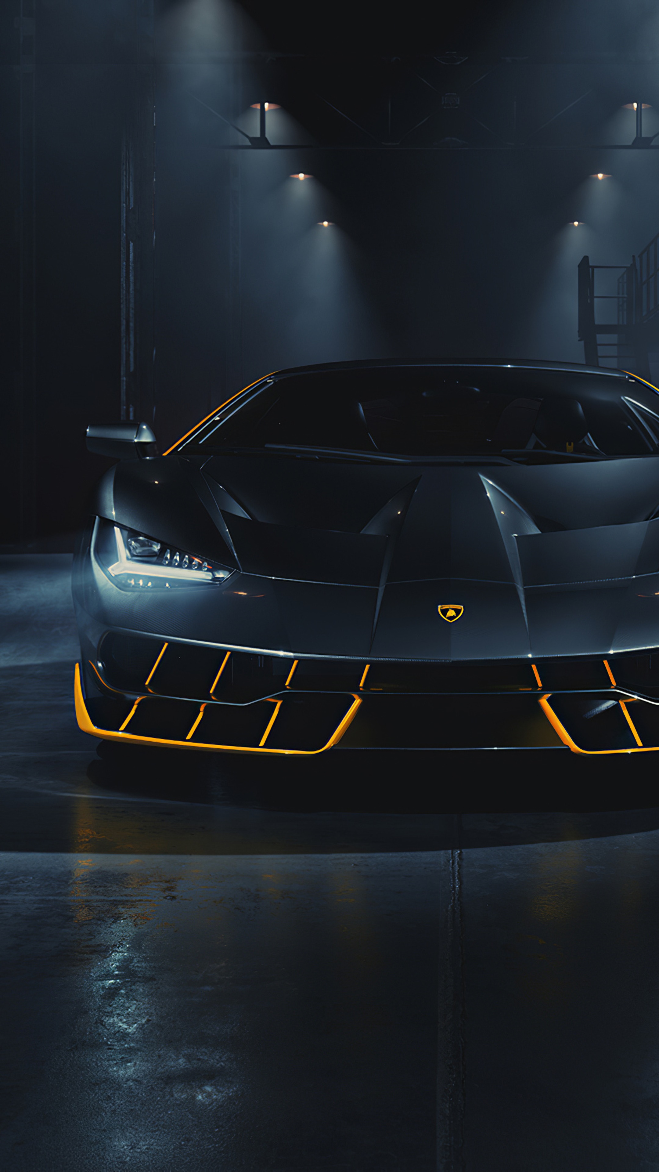 Lamborghini Centenario in a dark garage HD Phone Wallpaper