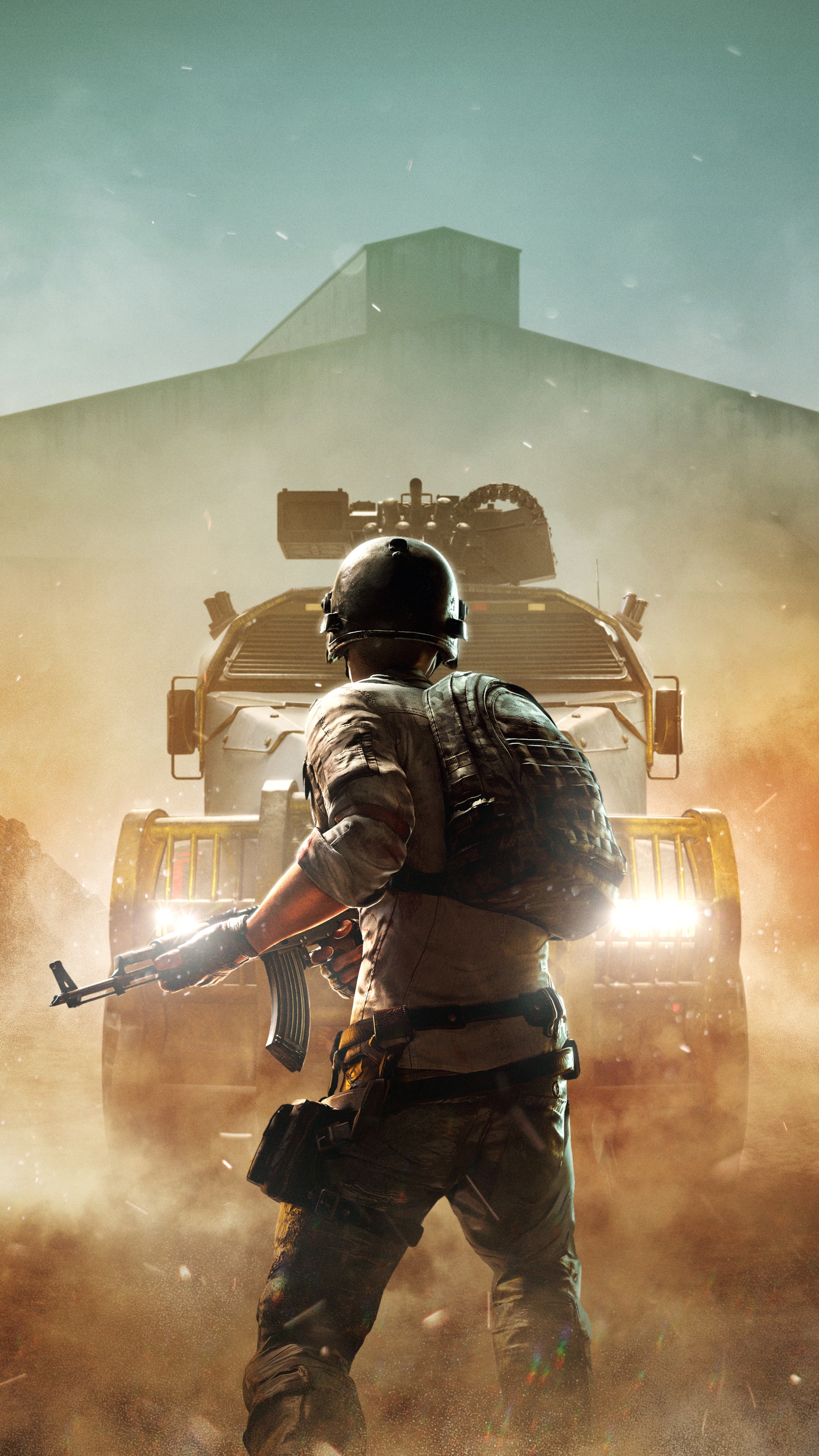 Player Unknown's Battlegrounds soldier with armored vehicle HD Phone Wallpaper
