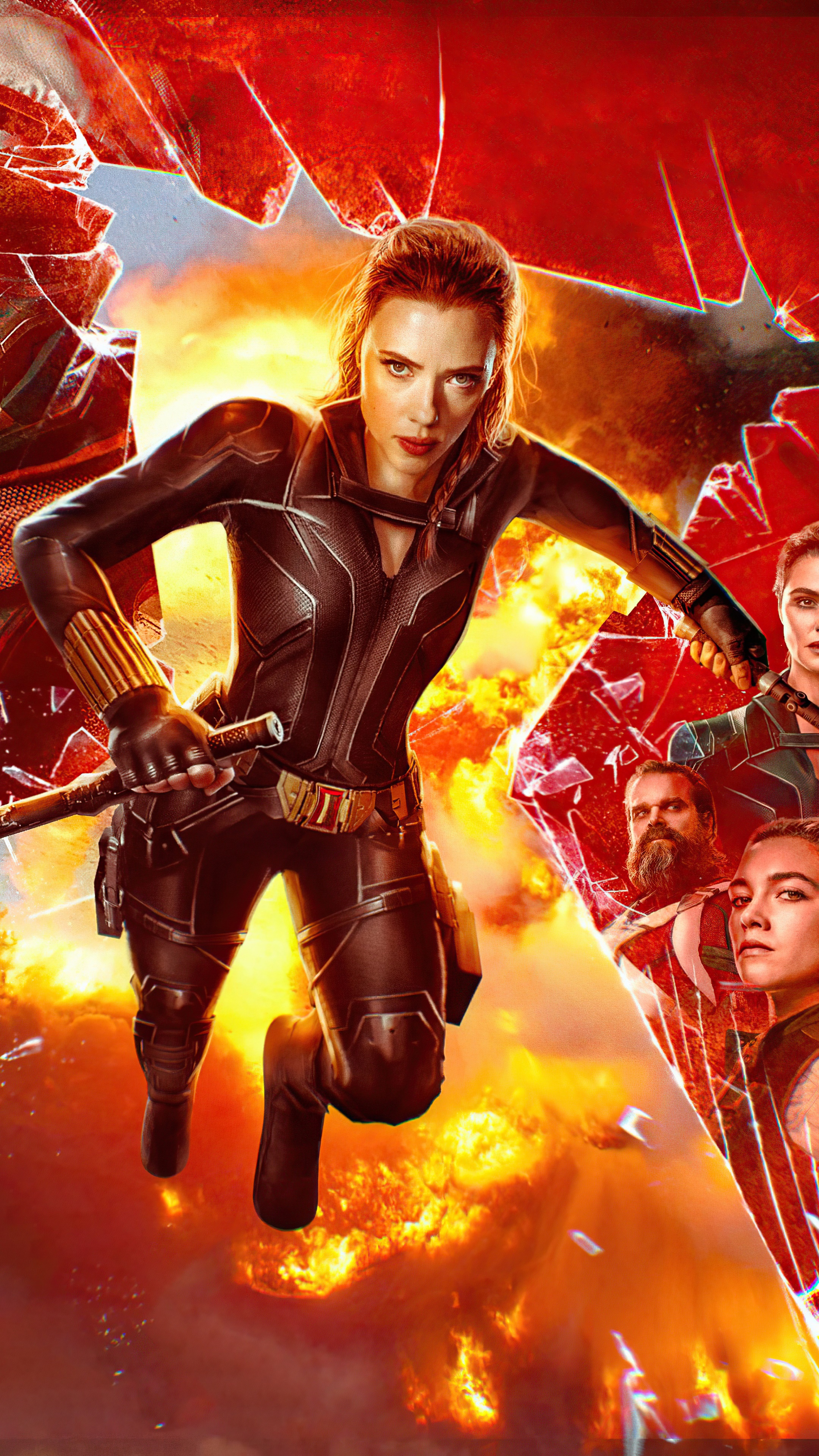 Black Widow from Marvel 4K HD Phone Wallpaper