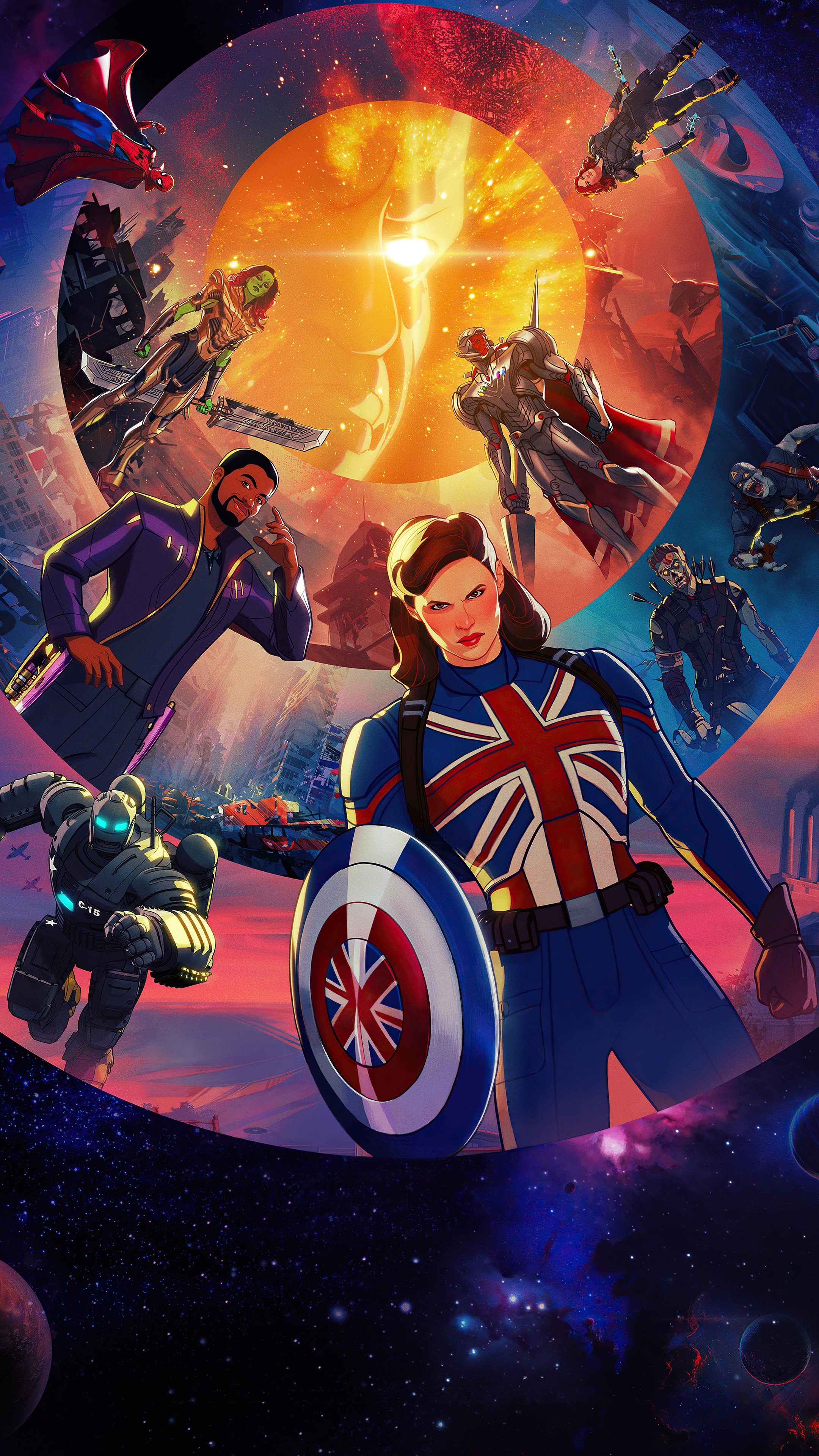 What If...? Captain Carter and Ultron HD Phone Wallpaper