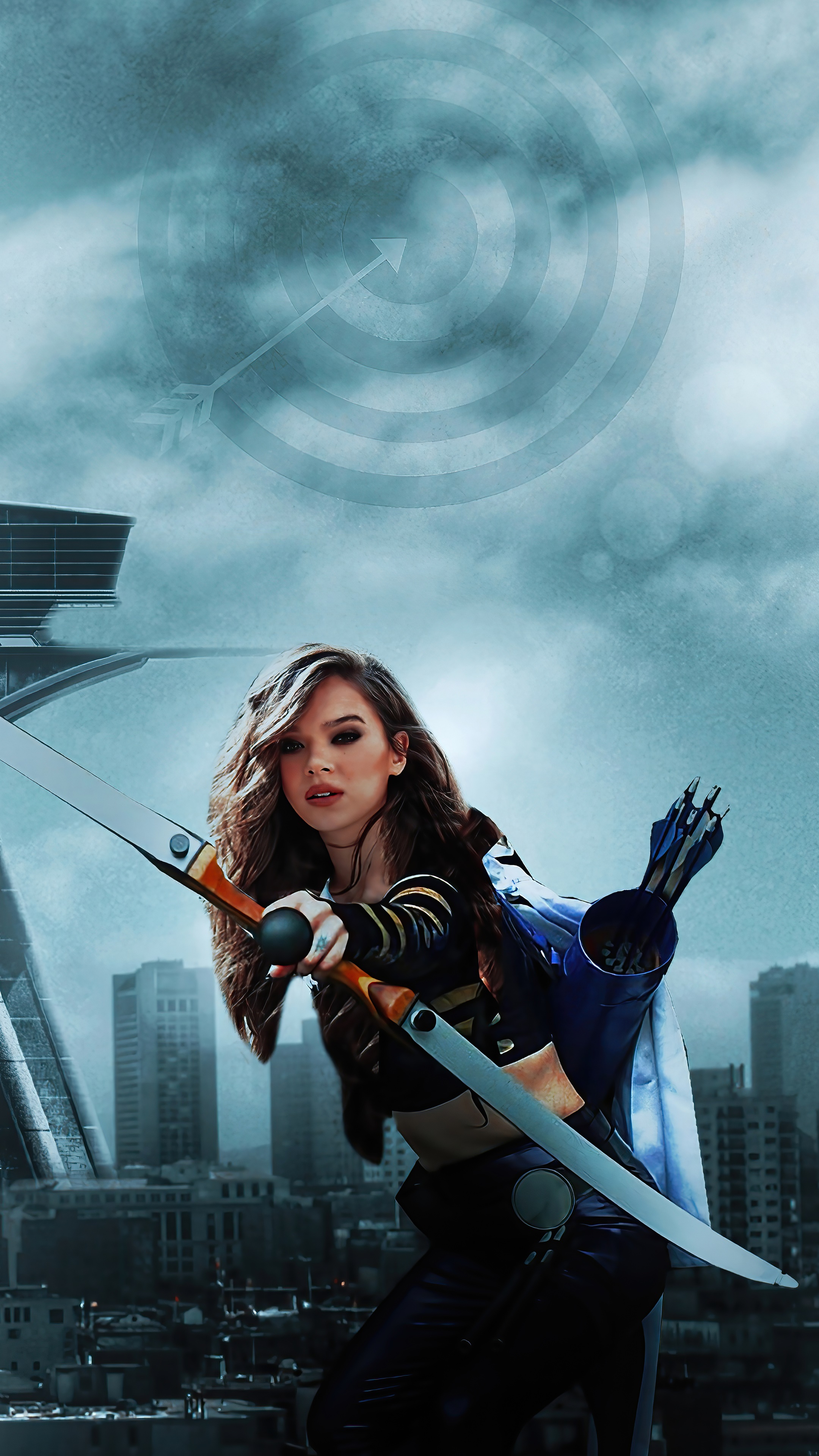 Kate Bishop from Hawkeye with bow and arrow HD Phone Wallpaper