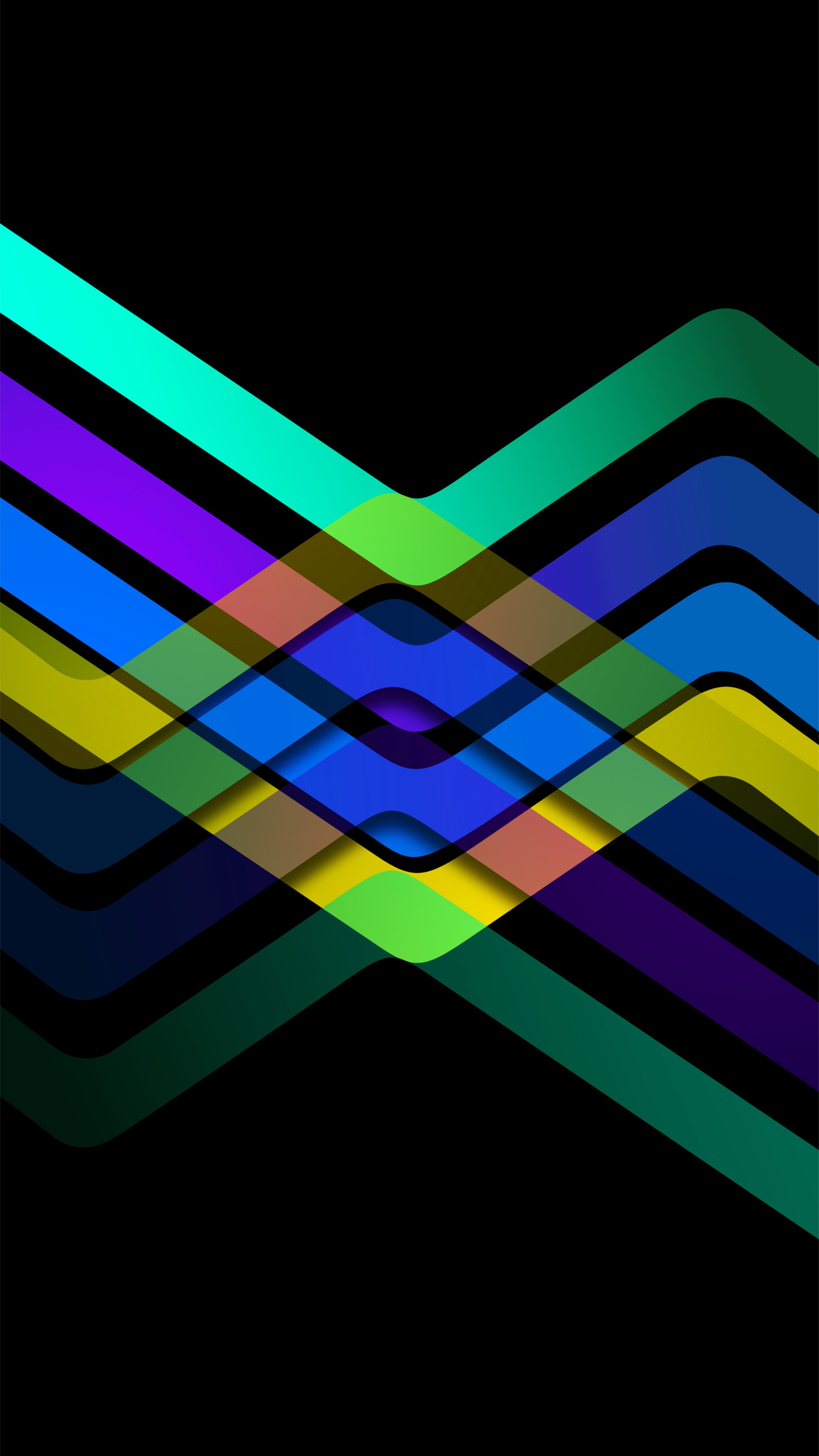 Abstract geometric lines with overlapping colors HD Phone Wallpaper