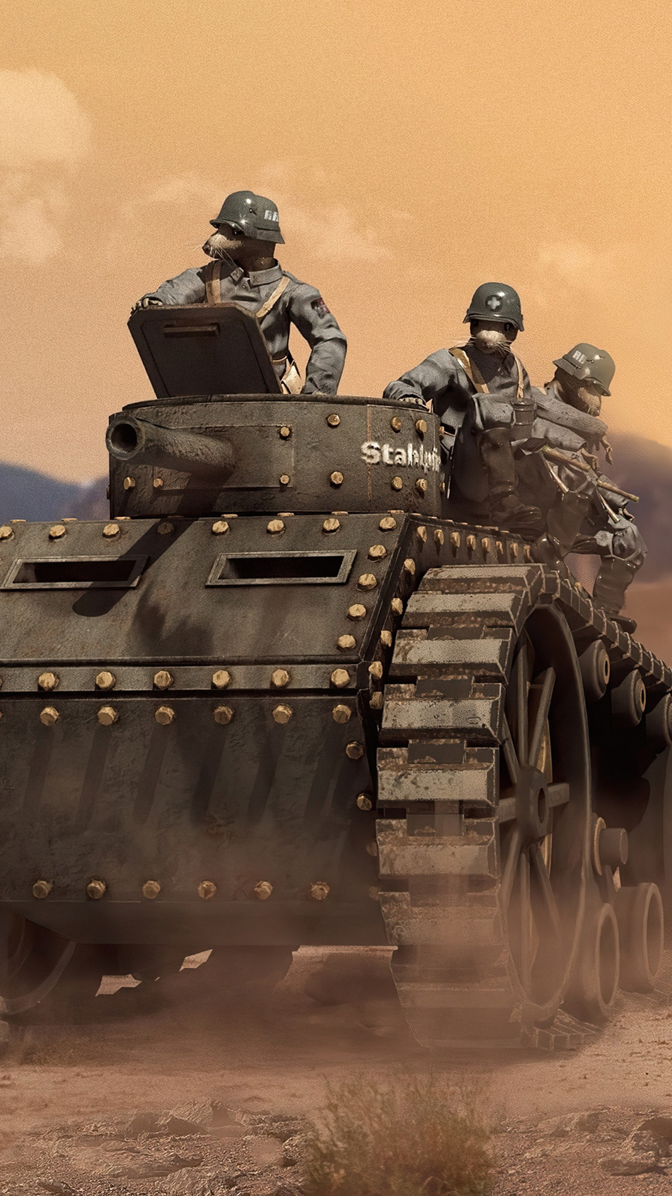 Ratten Reich soldiers in a tank HD Phone Wallpaper