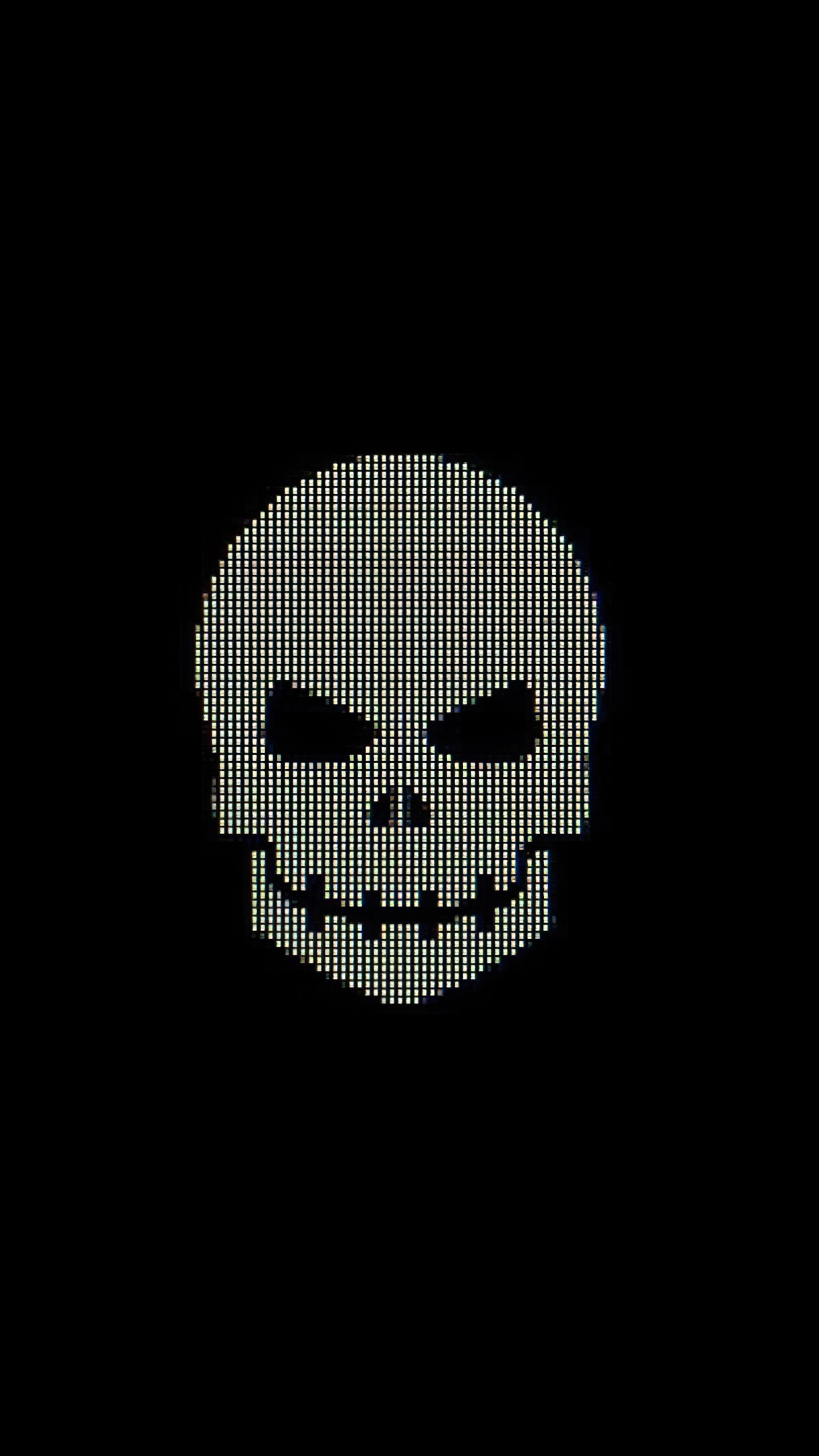 Minimalist pixel art skull 4K HD Phone Wallpaper