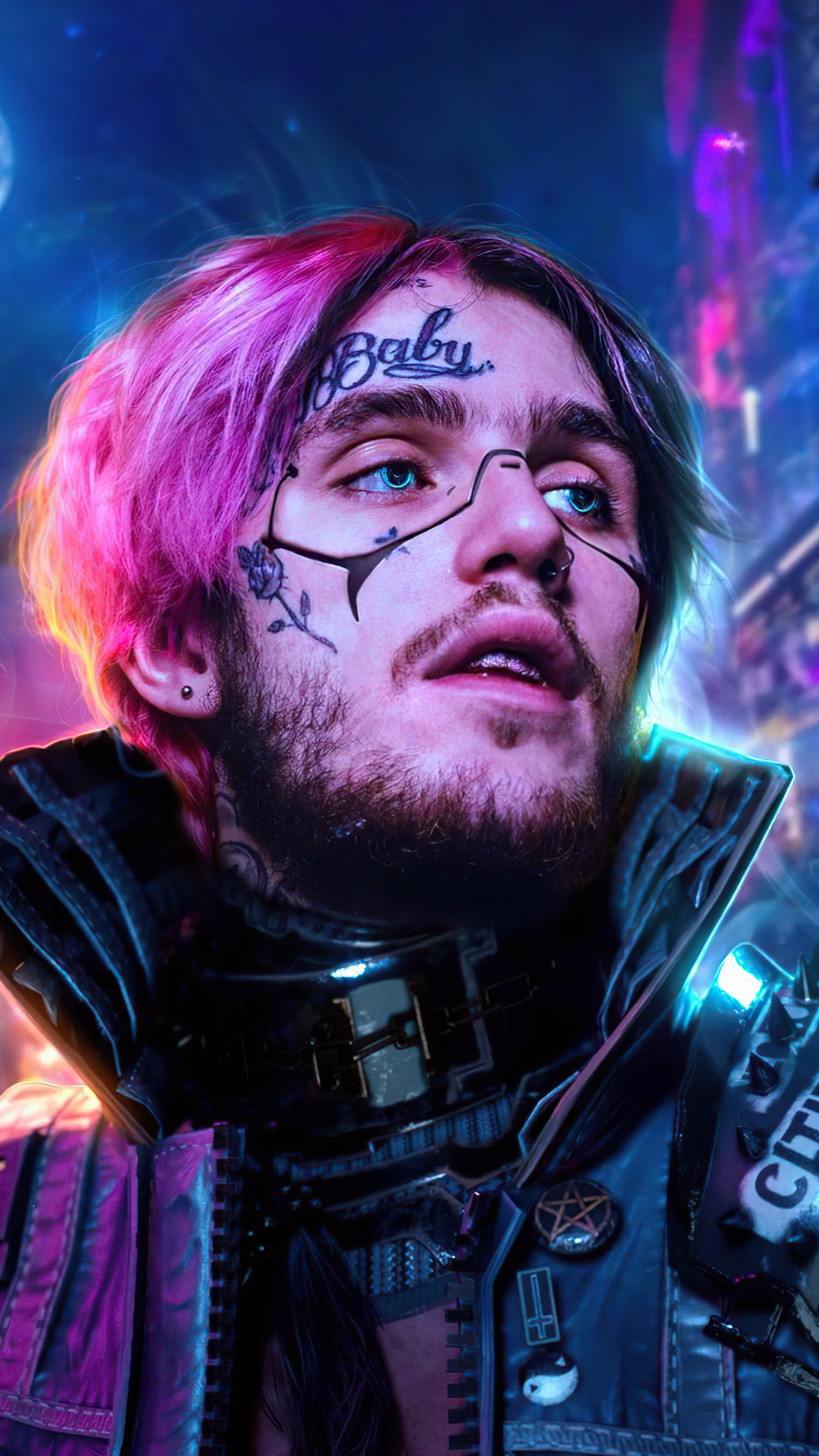 Cyberpunk artwork of Lil Peep HD Phone Wallpaper