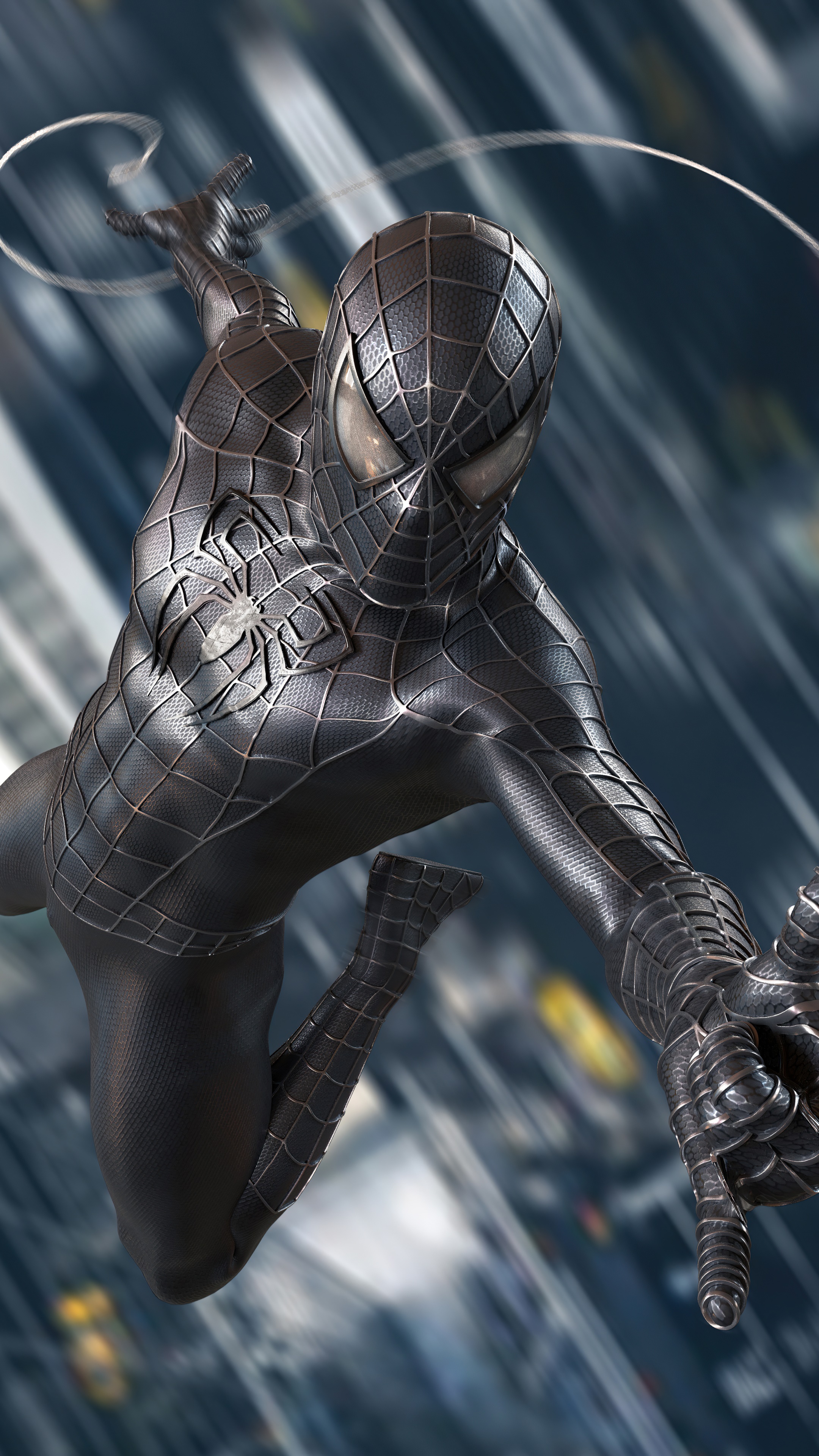 Black Spiderman from Marvel Comics HD Phone Wallpaper