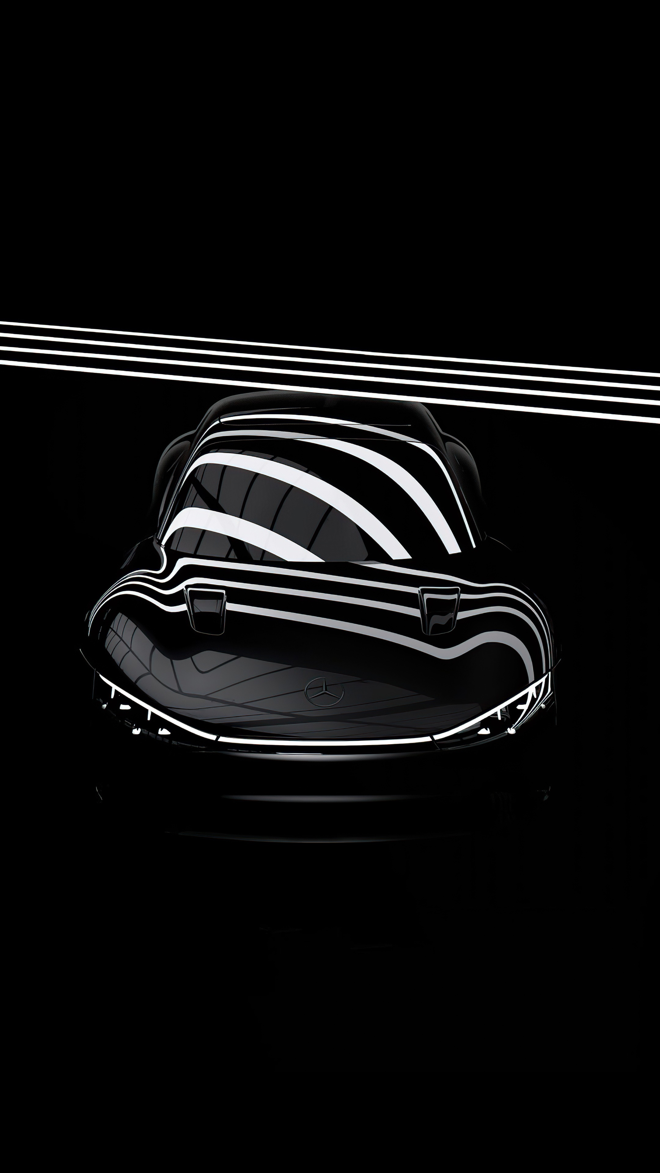 Mercedes car with abstract light reflections HD Phone Wallpaper