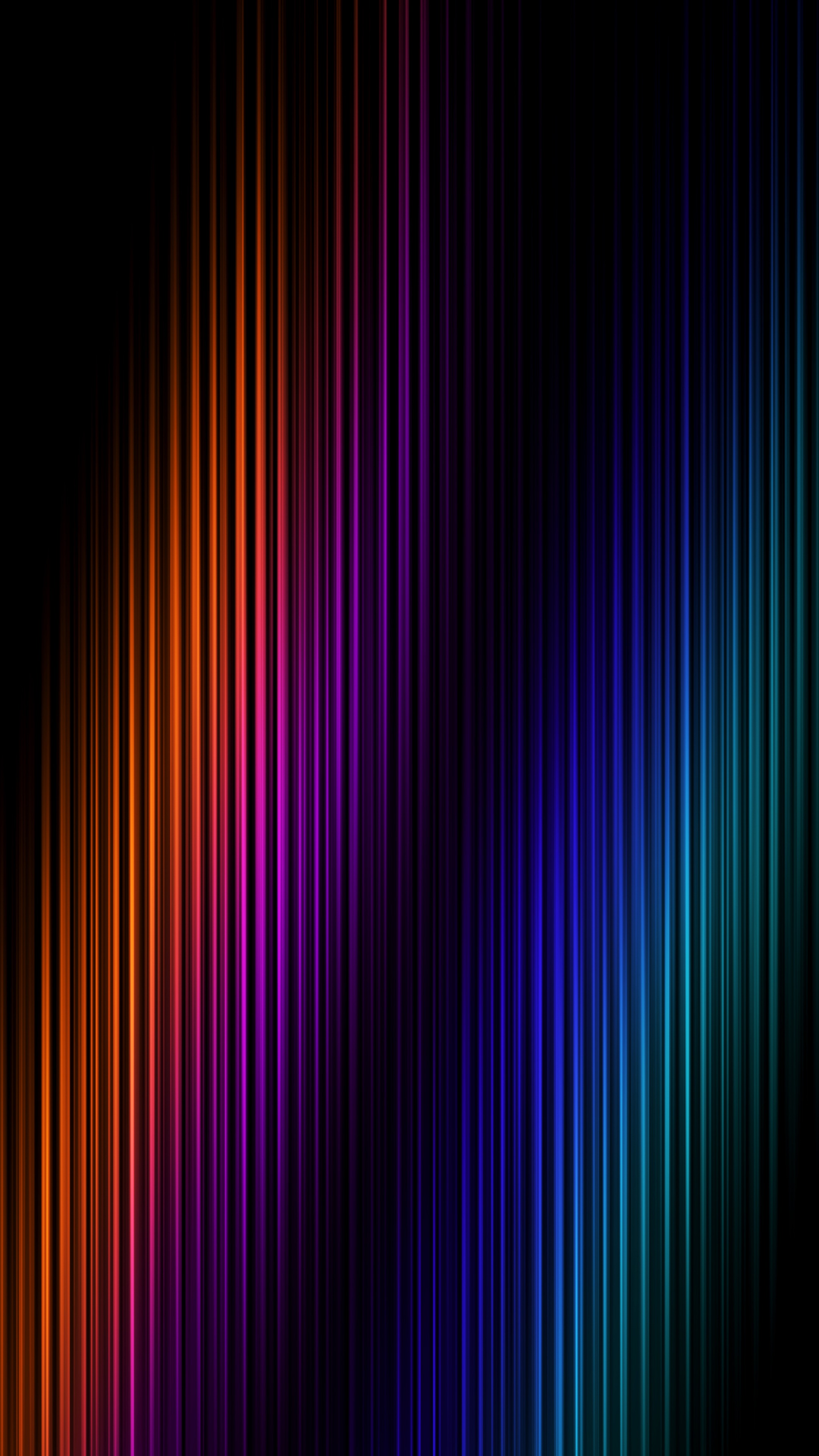 Abstract vertical lines of orange, purple, and blue light HD Phone Wallpaper